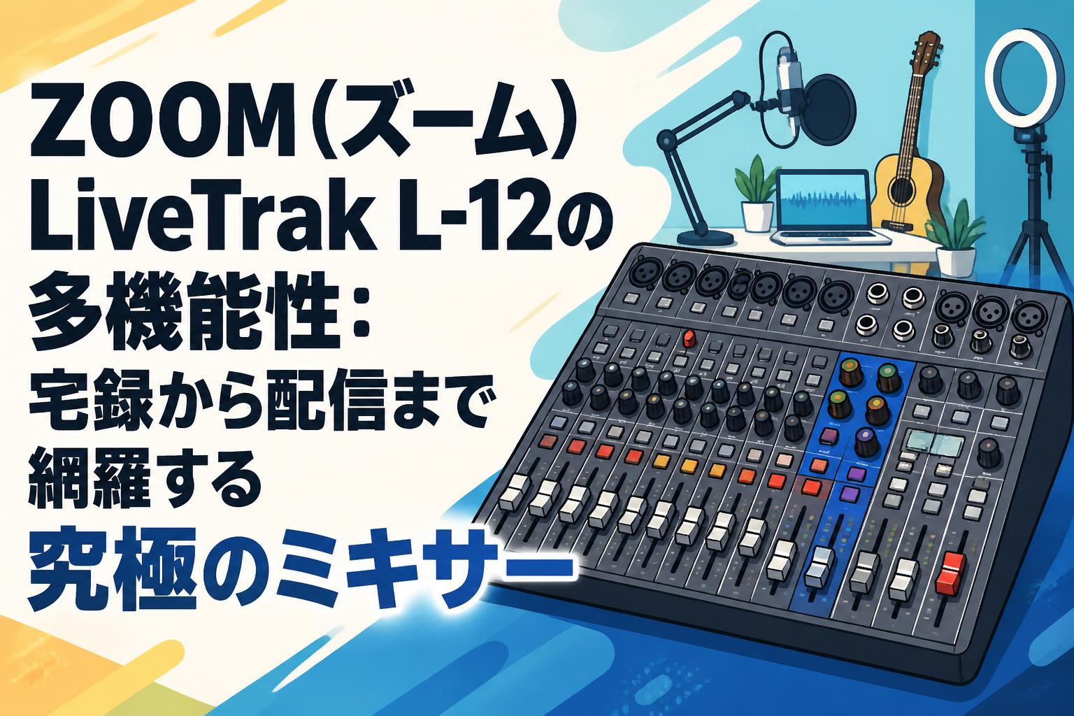 ZOOM（ズーム）LiveTrak L-12の多機能性：宅録から配信まで網羅する究極のミキサー