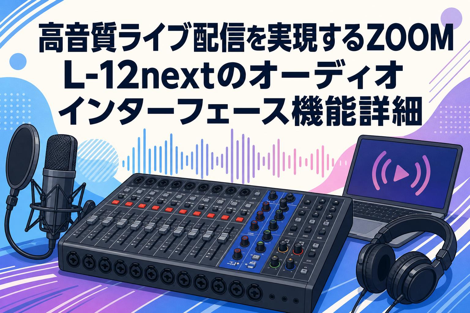 高音質ライブ配信を実現するZOOM L-12nextのオーディオインターフェース機能詳細