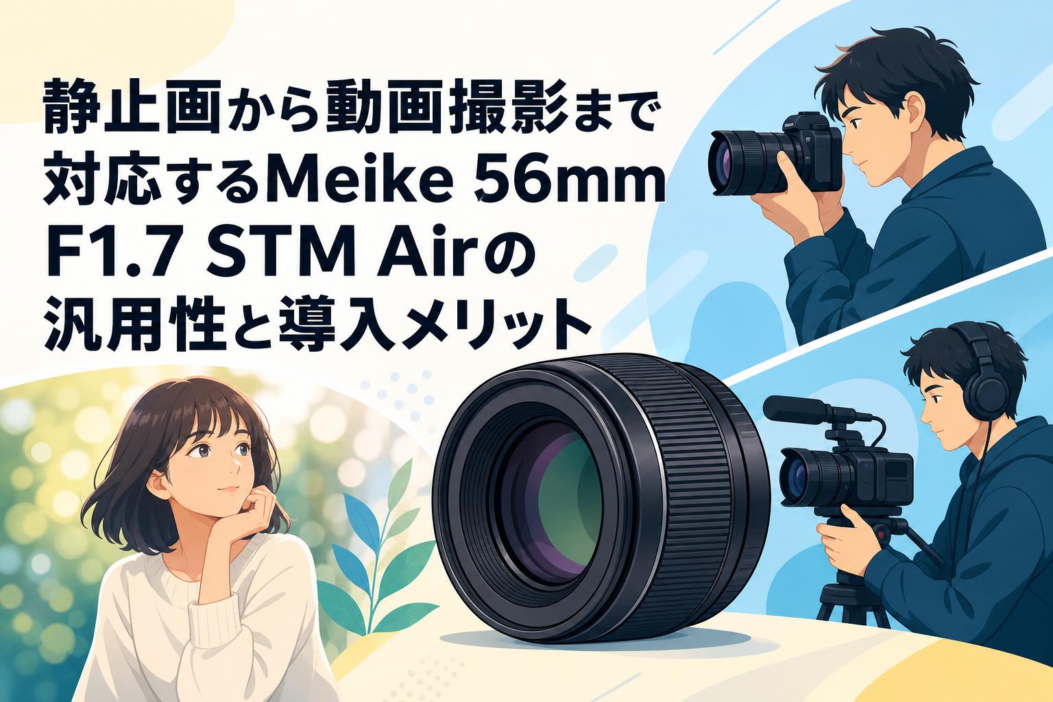 静止画から動画撮影まで対応するMeike 56mm F1.7 STM Airの汎用性と導入メリット