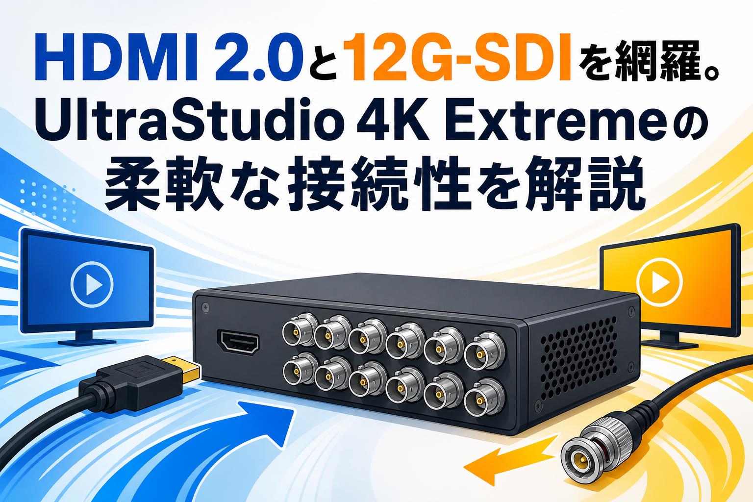 HDMI 2.0と12G-SDIを網羅。UltraStudio 4K Extremeの柔軟な接続性を解説