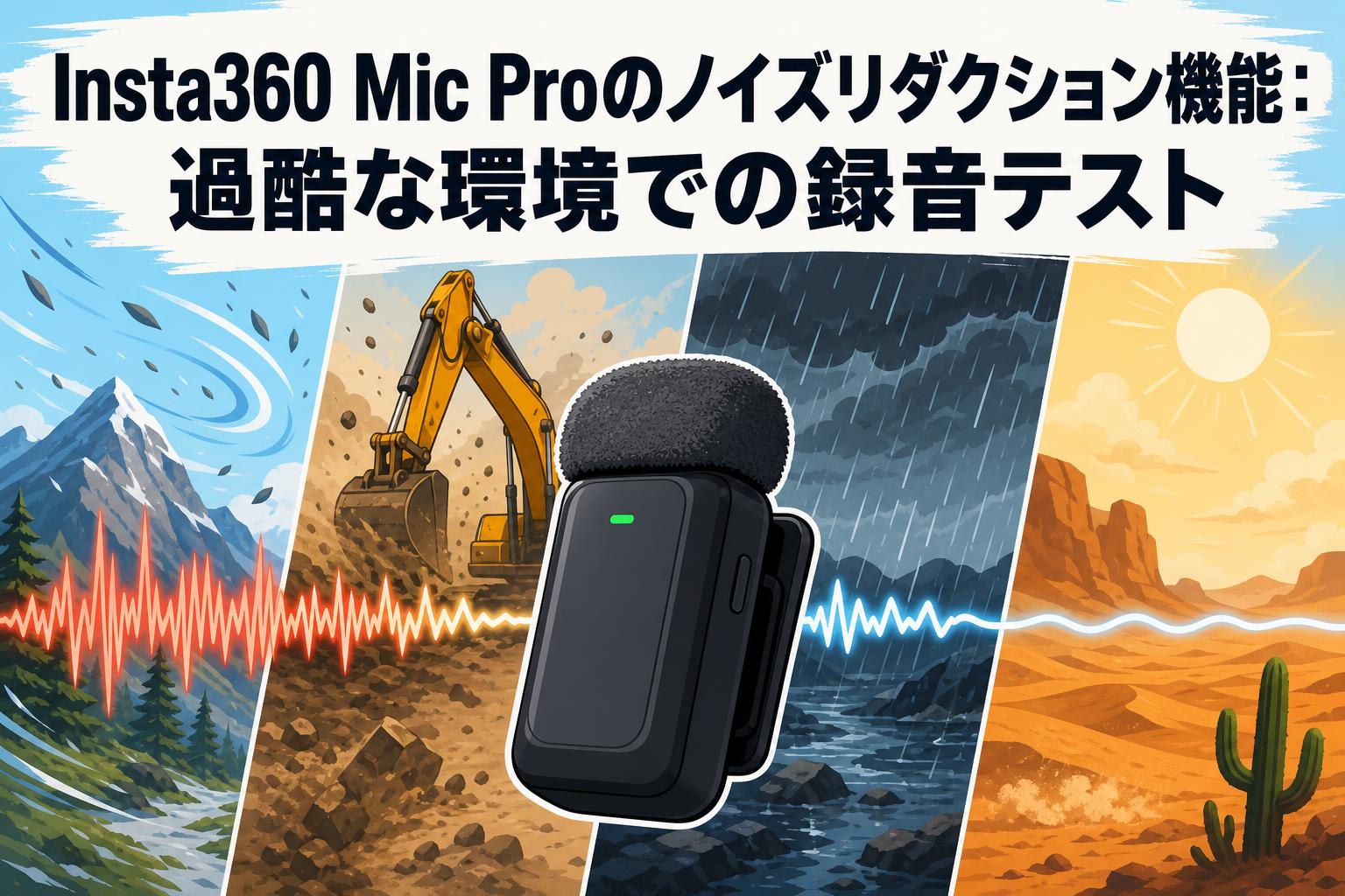 Insta360 Mic Proのノイズリダクション機能：過酷な環境での録音テスト