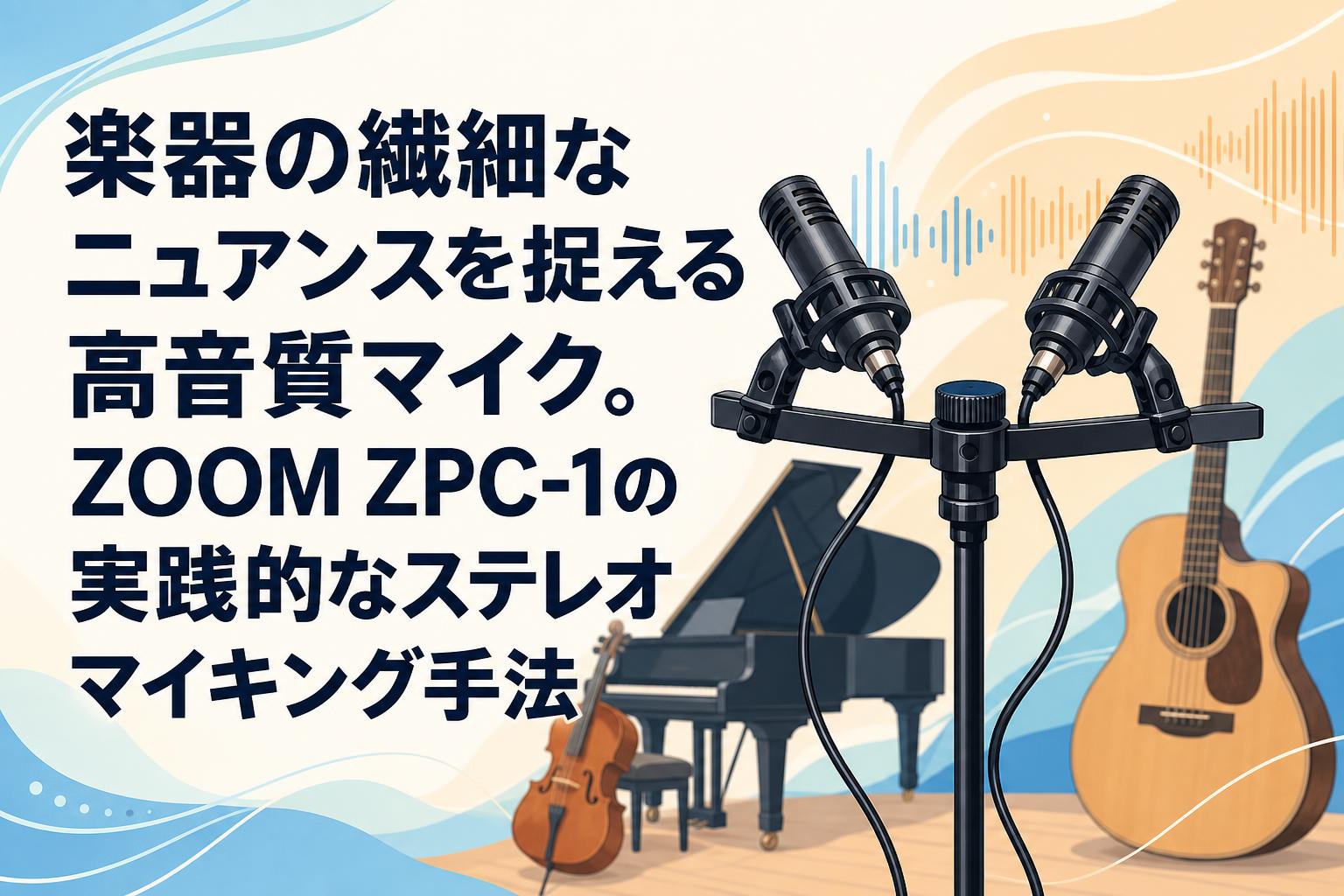 楽器の繊細なニュアンスを捉える高音質マイク。ZOOM ZPC-1の実践的なステレオマイキング手法