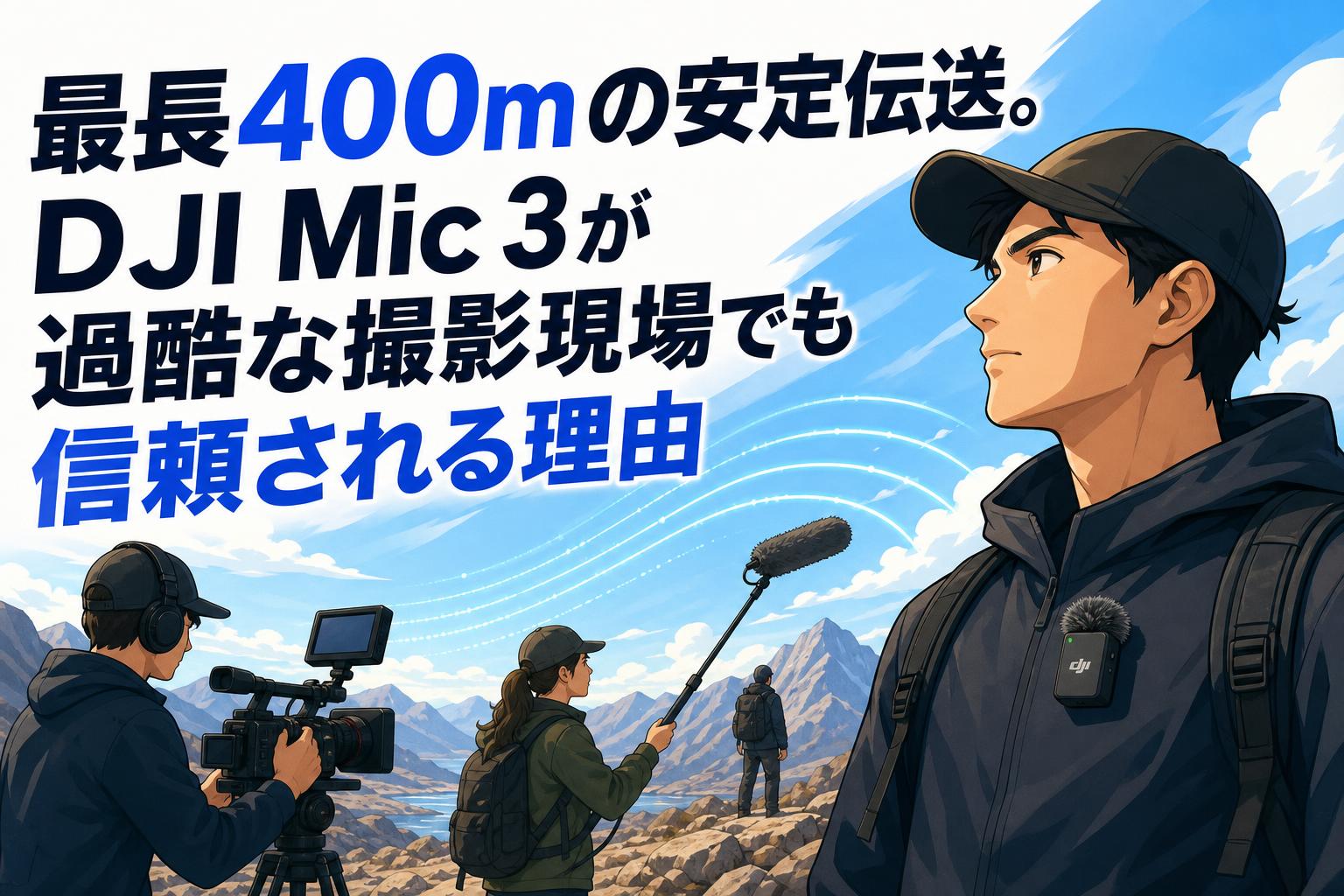 最長400mの安定伝送。DJI Mic 3が過酷な撮影現場でも信頼される理由