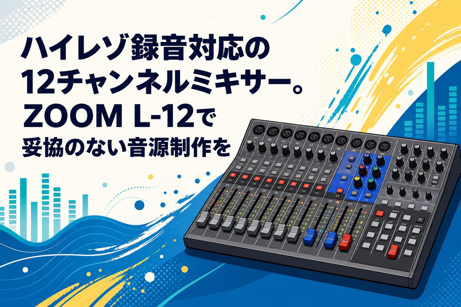ハイレゾ録音対応の12チャンネルミキサー。ZOOM L-12で妥協のない音源制作を