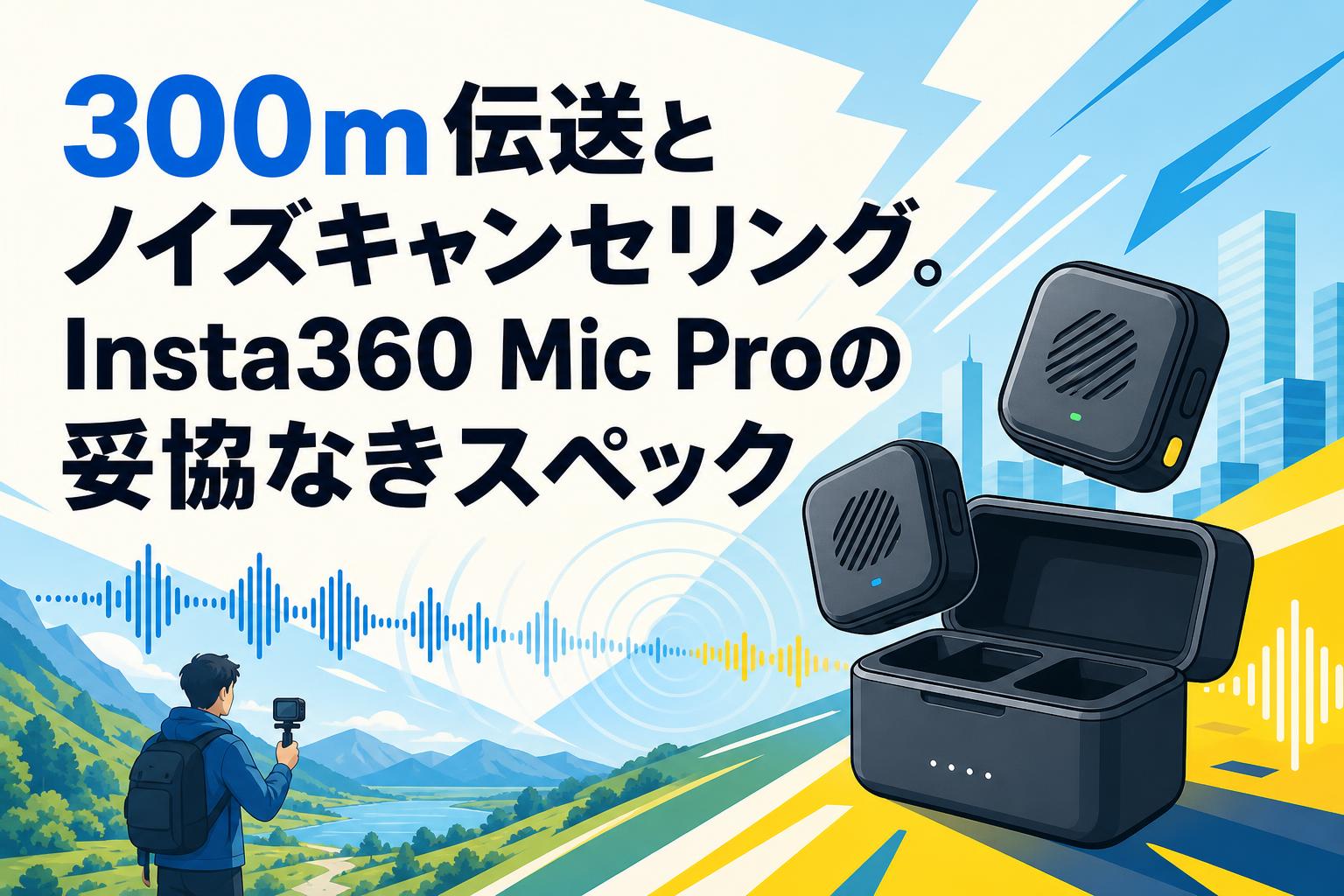 300m伝送とノイズキャンセリング。Insta360 Mic Proの妥協なきスペック