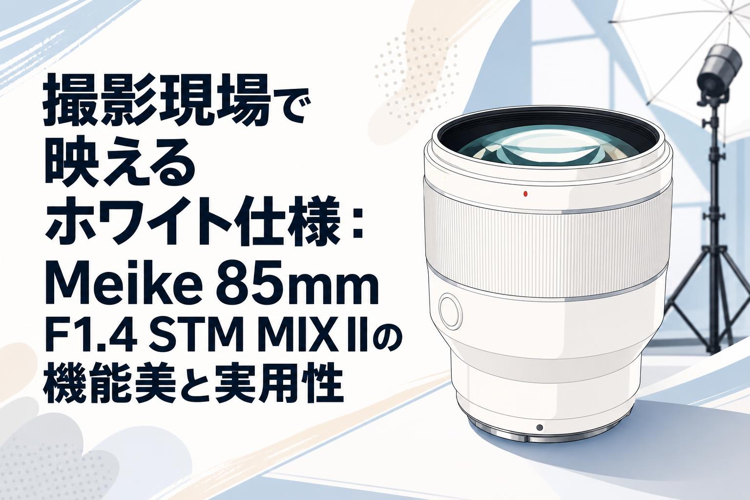 撮影現場で映えるホワイト仕様：Meike 85mm F1.4 STM MIX IIの機能美と実用性