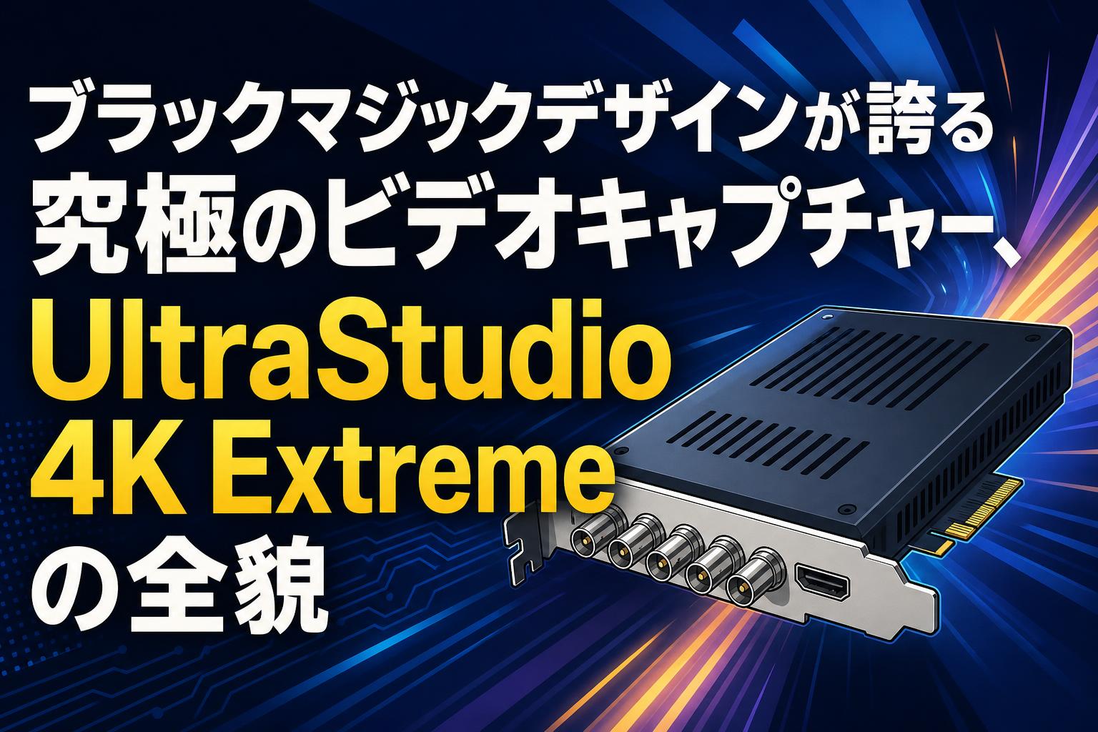 ブラックマジックデザインが誇る究極のビデオキャプチャー、UltraStudio 4K Extremeの全貌