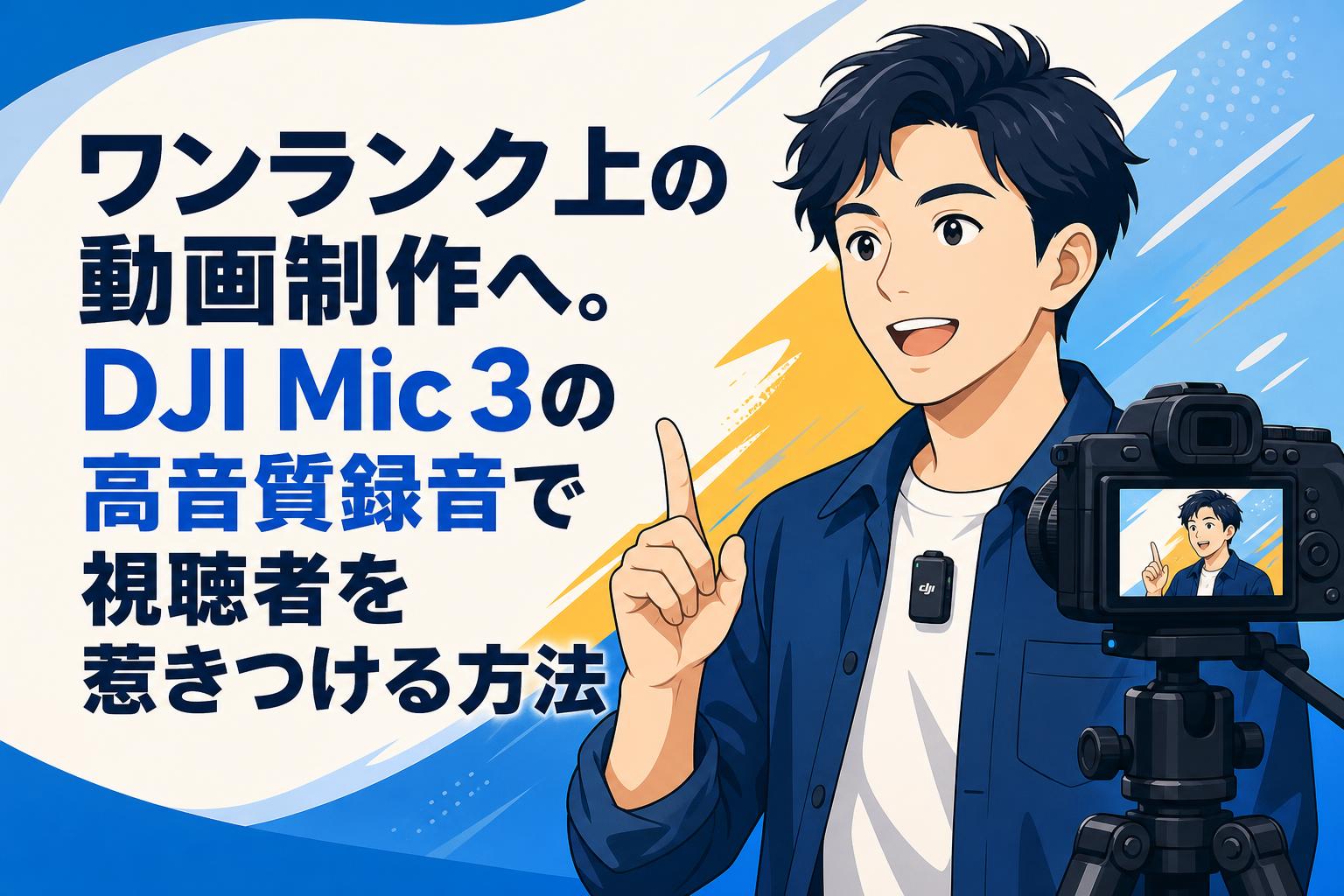 ワンランク上の動画制作へ。DJI Mic 3の高音質録音で視聴者を惹きつける方法