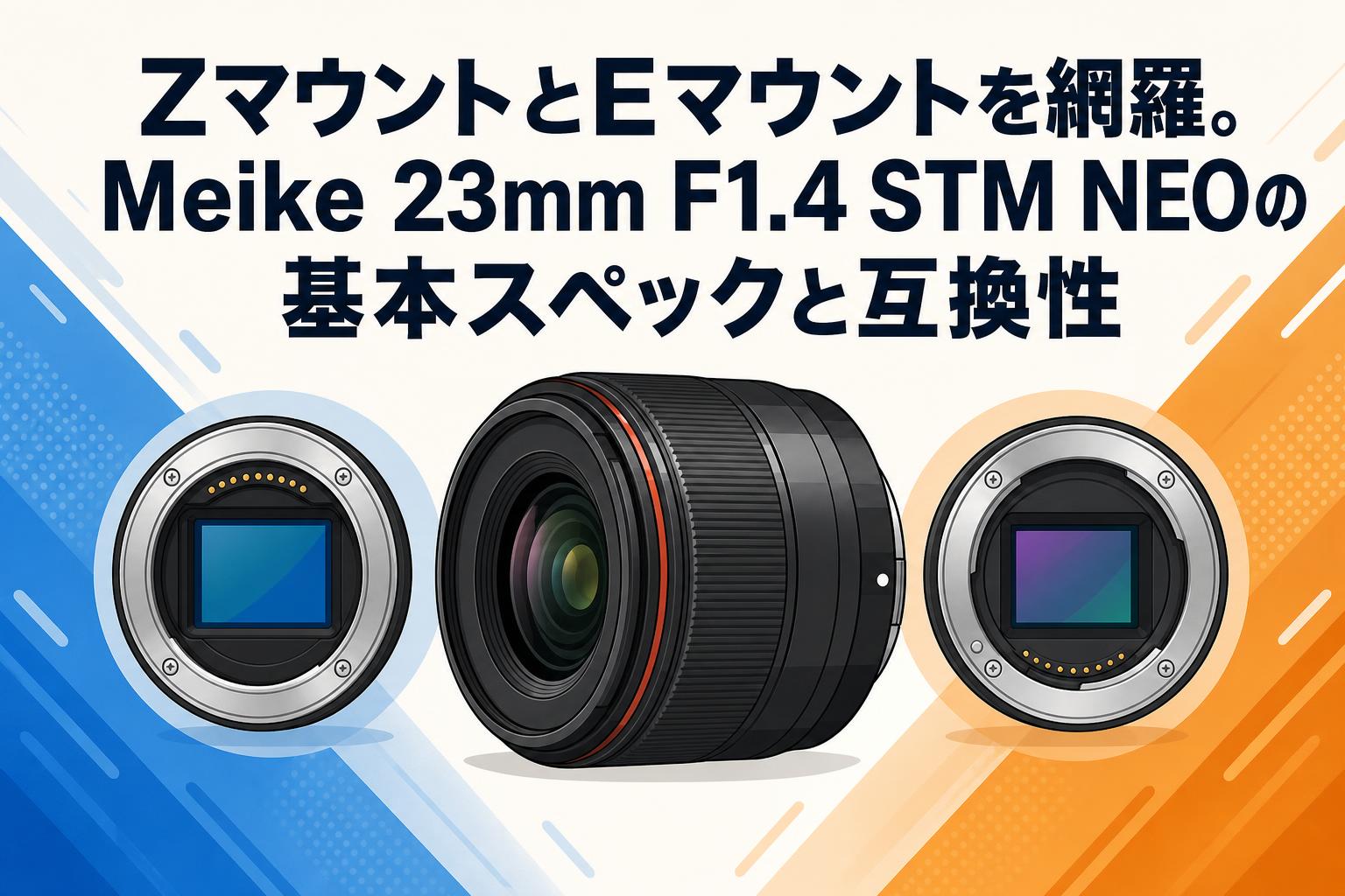 ZマウントとEマウントを網羅。Meike 23mm F1.4 STM NEOの基本スペックと互換性