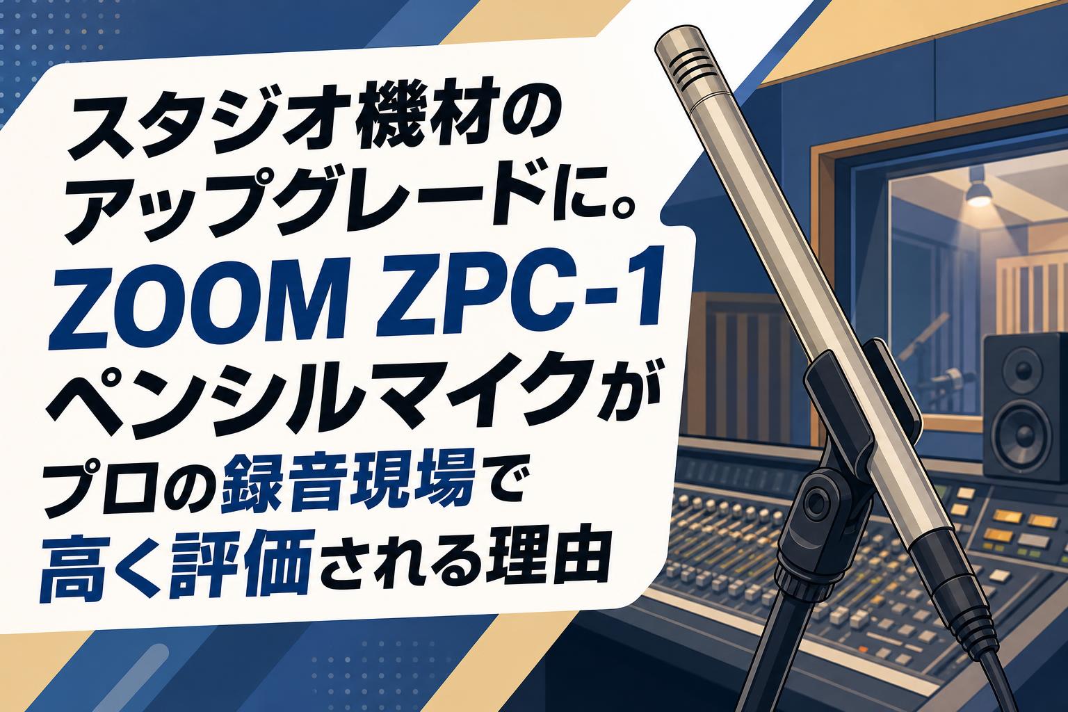 スタジオ機材のアップグレードに。ZOOM ZPC-1ペンシルマイクがプロの録音現場で高く評価される理由