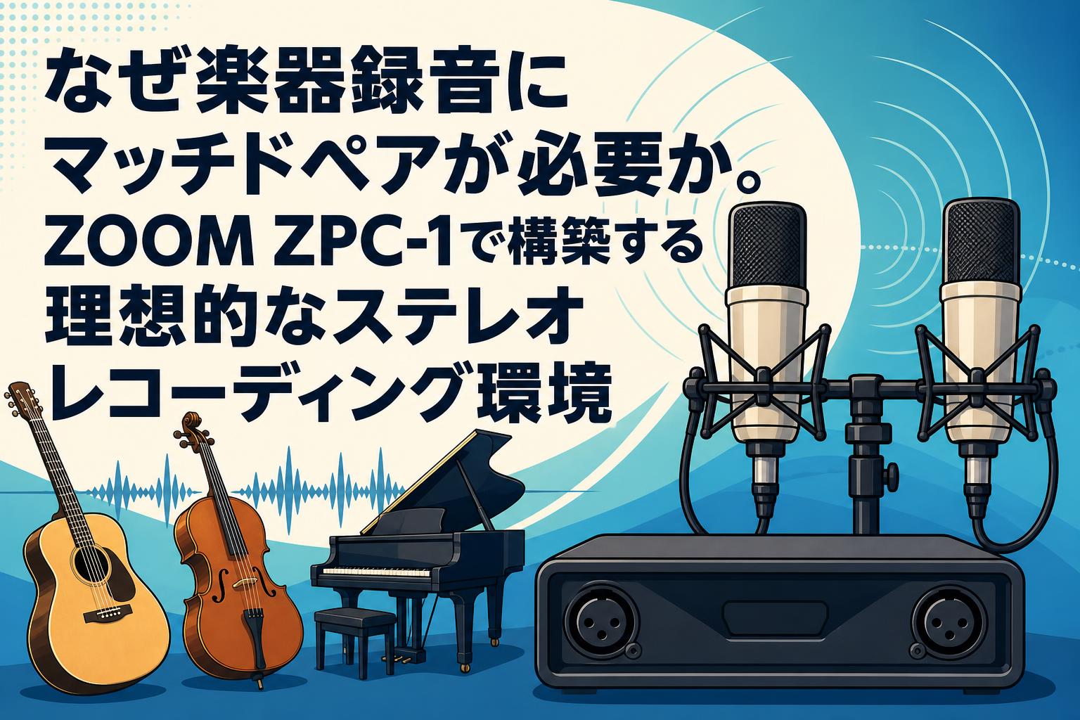 なぜ楽器録音にマッチドペアが必要か。ZOOM ZPC-1で構築する理想的なステレオレコーディング環境