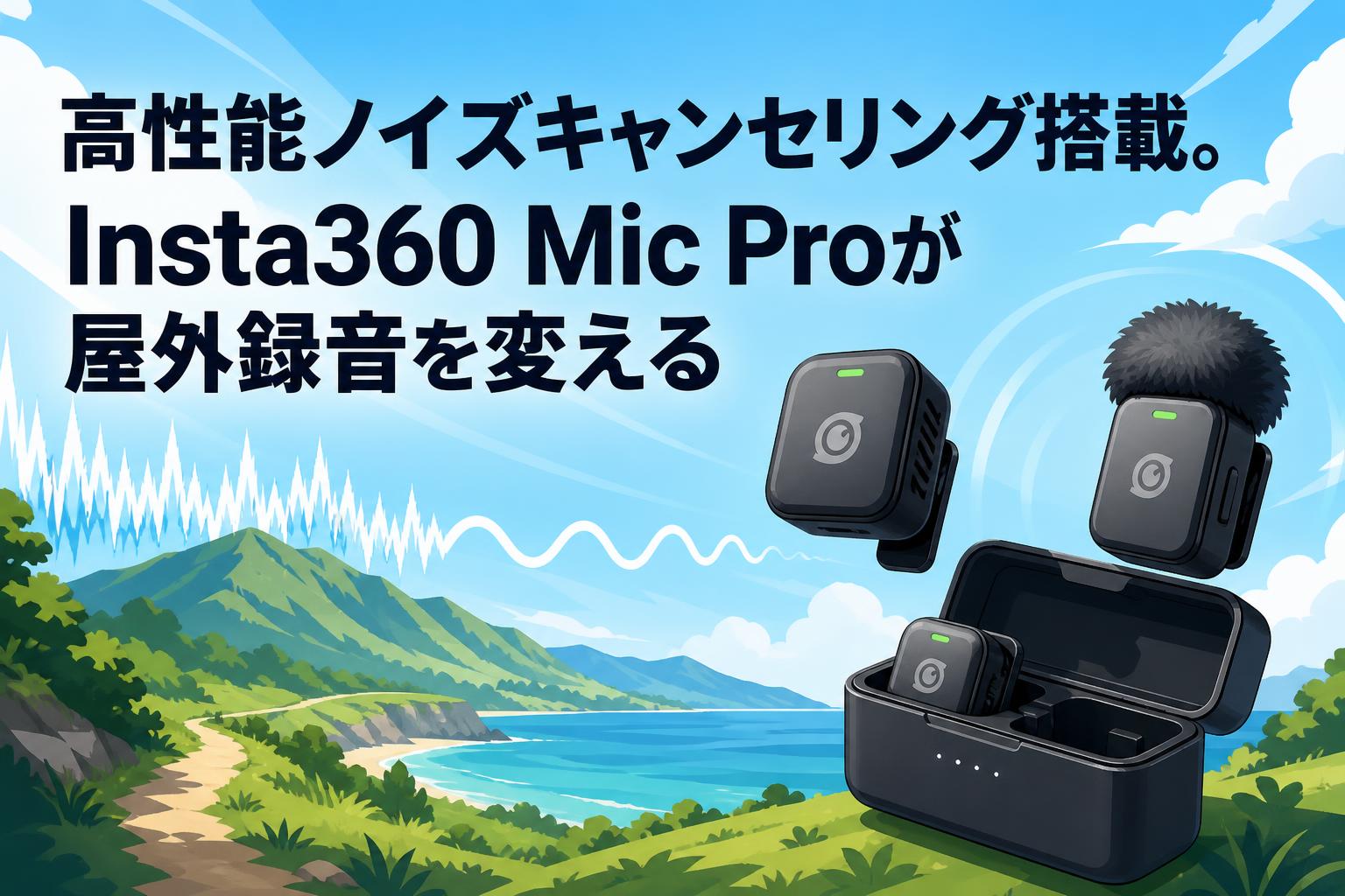 高性能ノイズキャンセリング搭載。Insta360 Mic Proが屋外録音を変える