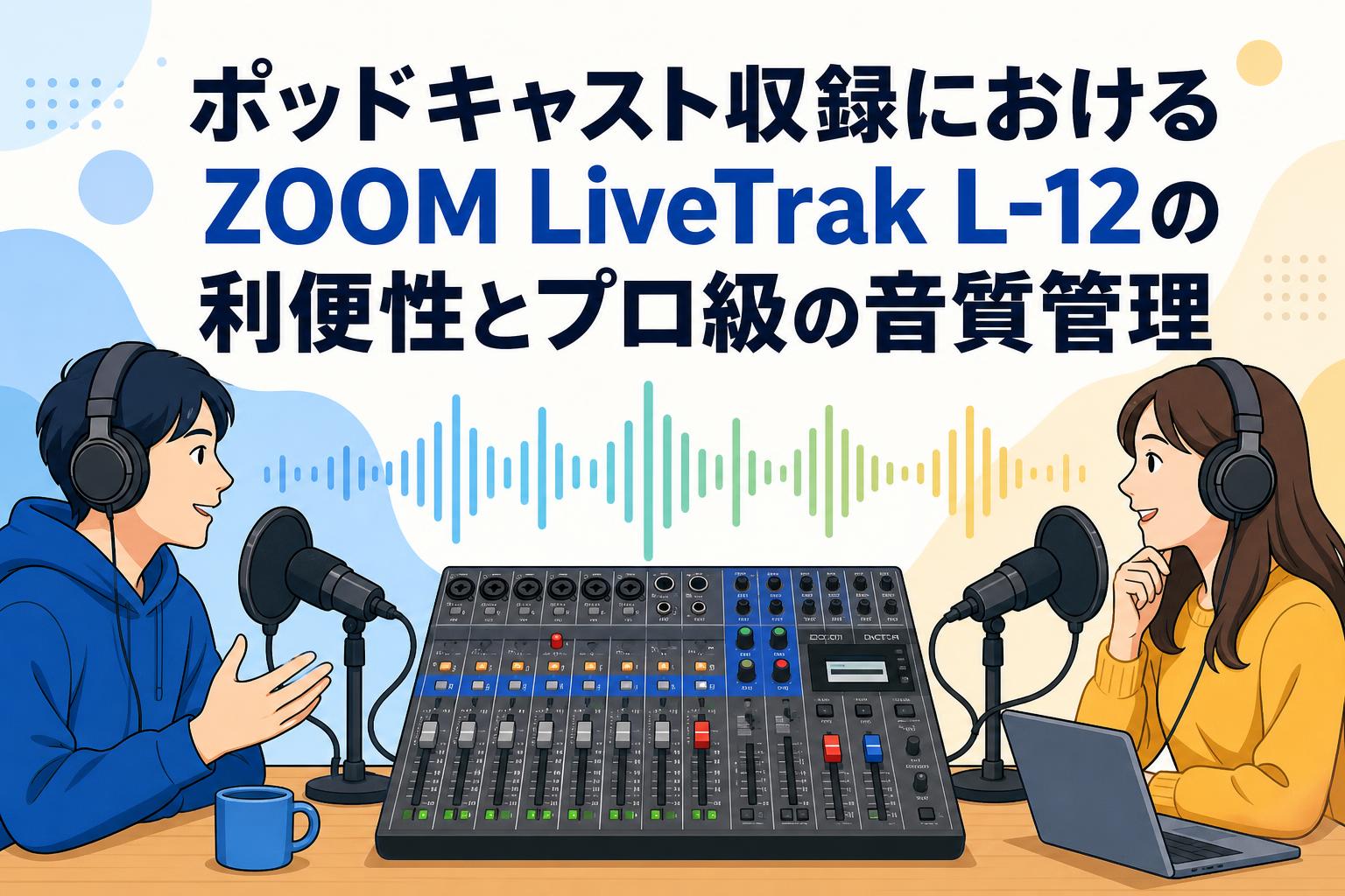 ポッドキャスト収録におけるZOOM LiveTrak L-12の利便性とプロ級の音質管理
