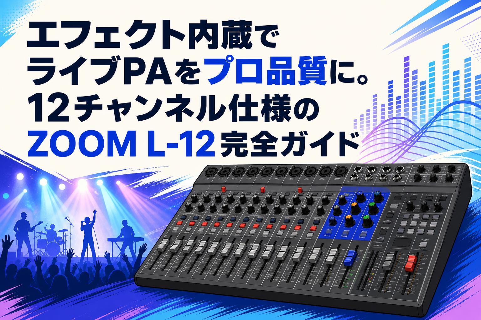 エフェクト内蔵でライブPAをプロ品質に。12チャンネル仕様のZOOM L-12完全ガイド