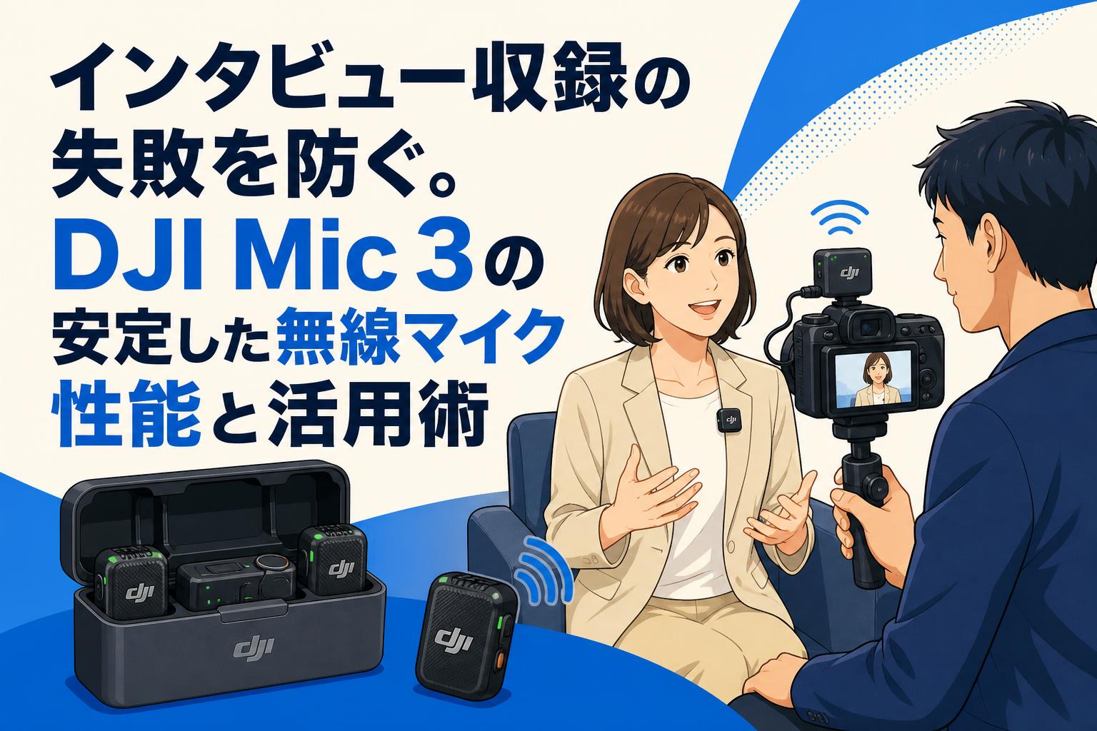 インタビュー収録の失敗を防ぐ。DJI Mic 3の安定した無線マイク性能と活用術