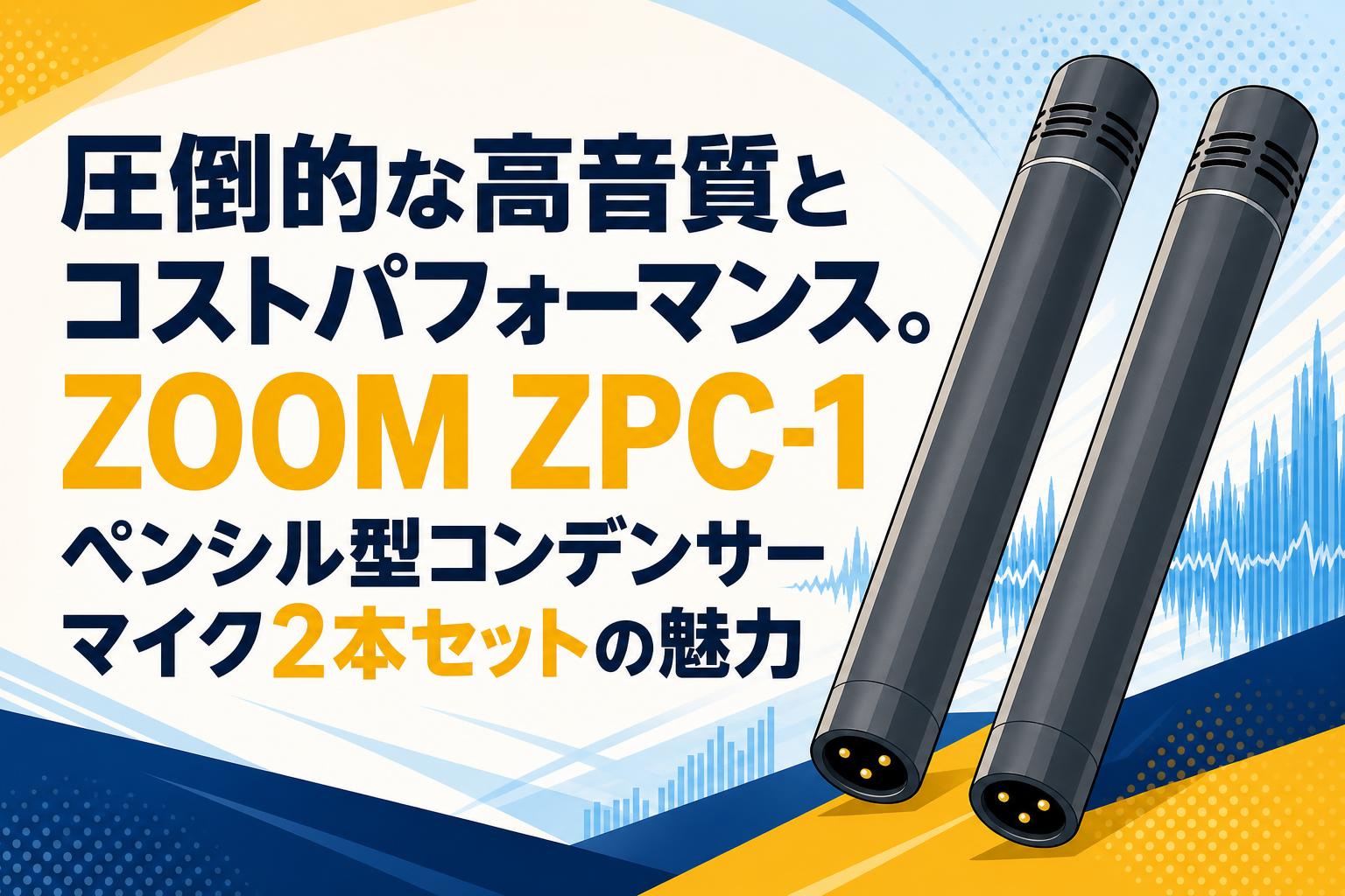 圧倒的な高音質とコストパフォーマンス。ZOOM ZPC-1ペンシル型コンデンサーマイク2本セットの魅力
