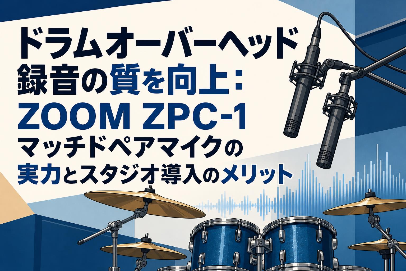ドラムオーバーヘッド録音の質を向上：ZOOM ZPC-1マッチドペアマイクの実力とスタジオ導入のメリット