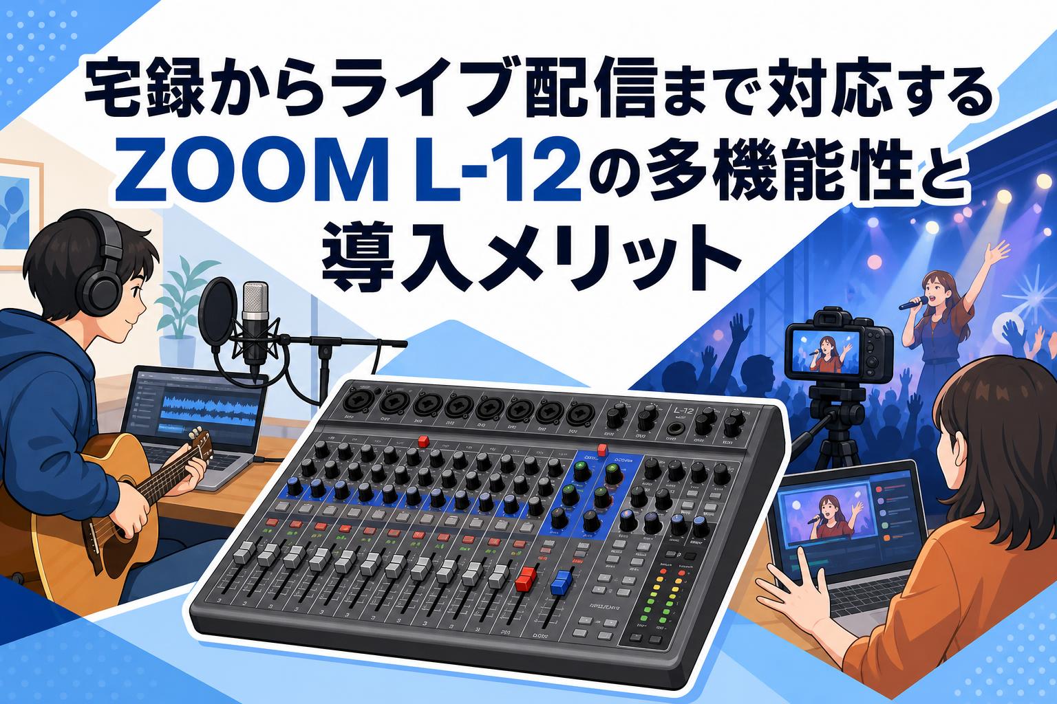宅録からライブ配信まで対応するZOOM L-12の多機能性と導入メリット