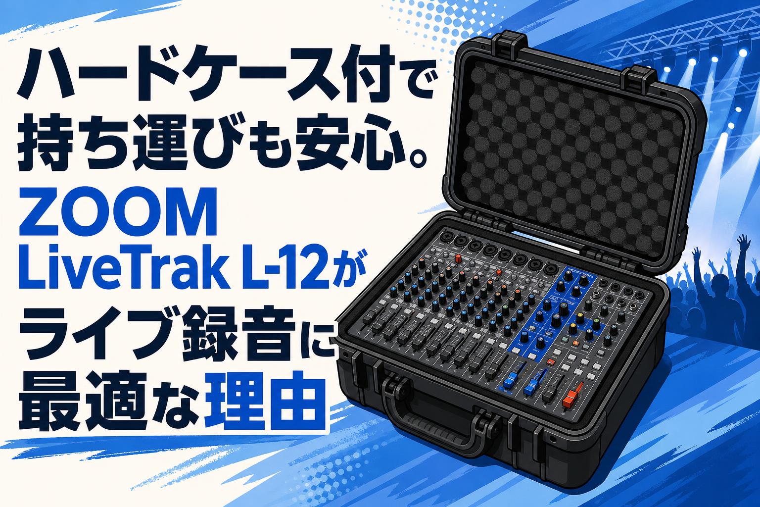 ハードケース付で持ち運びも安心。ZOOM LiveTrak L-12がライブ録音に最適な理由