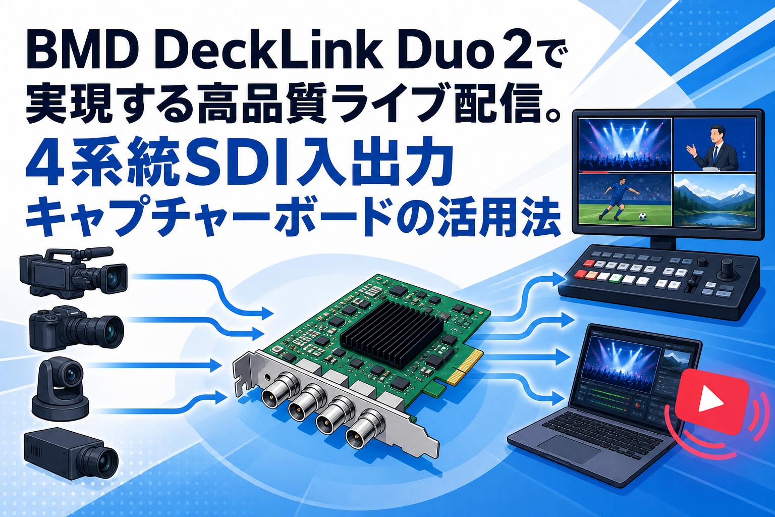 BMD DeckLink Duo 2で実現する高品質ライブ配信。4系統SDI入出力キャプチャーボードの活用法
