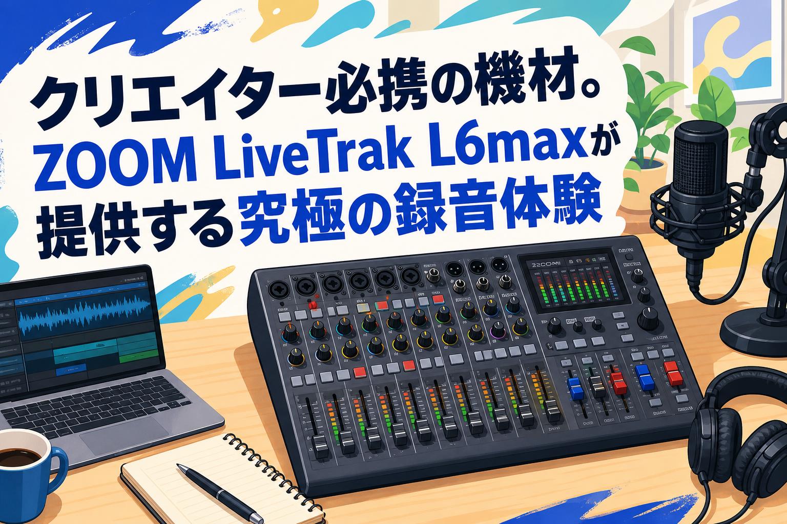 クリエイター必携の機材。ZOOM LiveTrak L6maxが提供する究極の録音体験