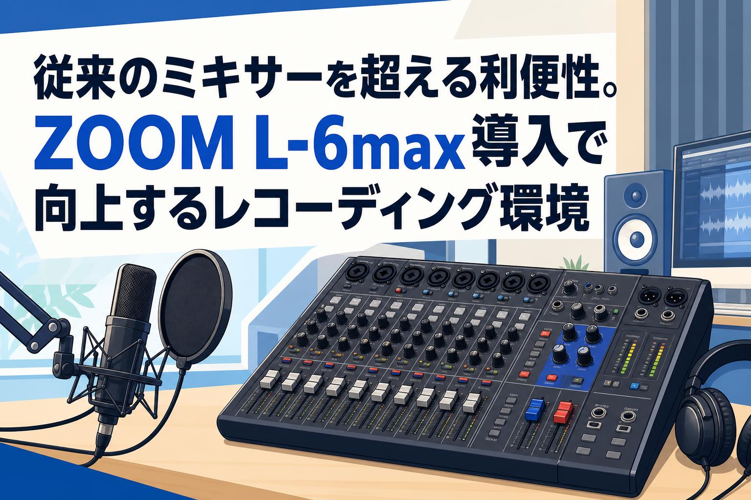 従来のミキサーを超える利便性。ZOOM L-6max導入で向上するレコーディング環境