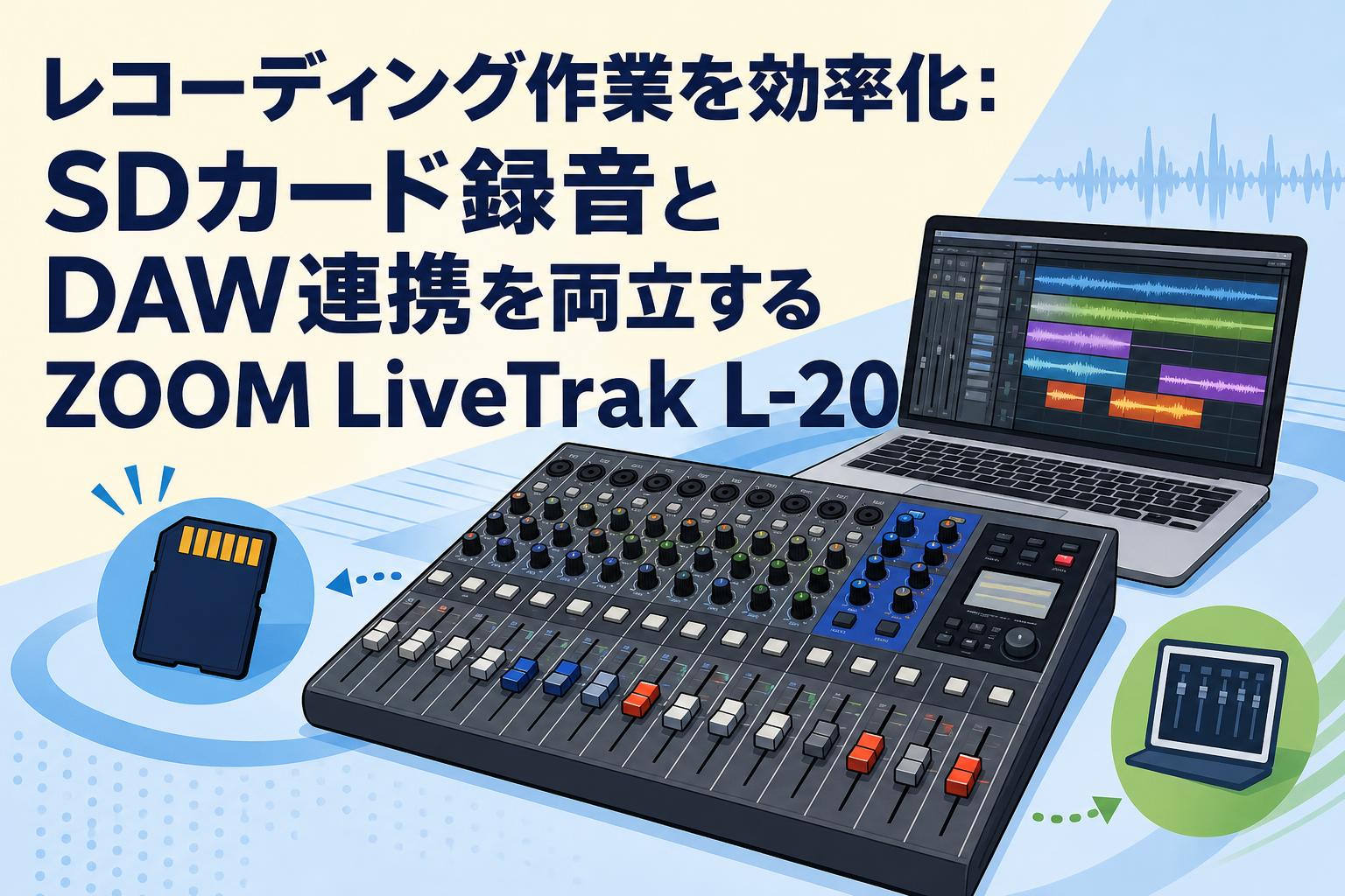 レコーディング作業を効率化：SDカード録音とDAW連携を両立するZOOM LiveTrak L-20