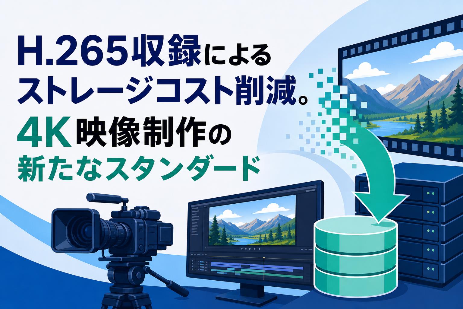 H.265収録によるストレージコスト削減。4K映像制作の新たなスタンダード