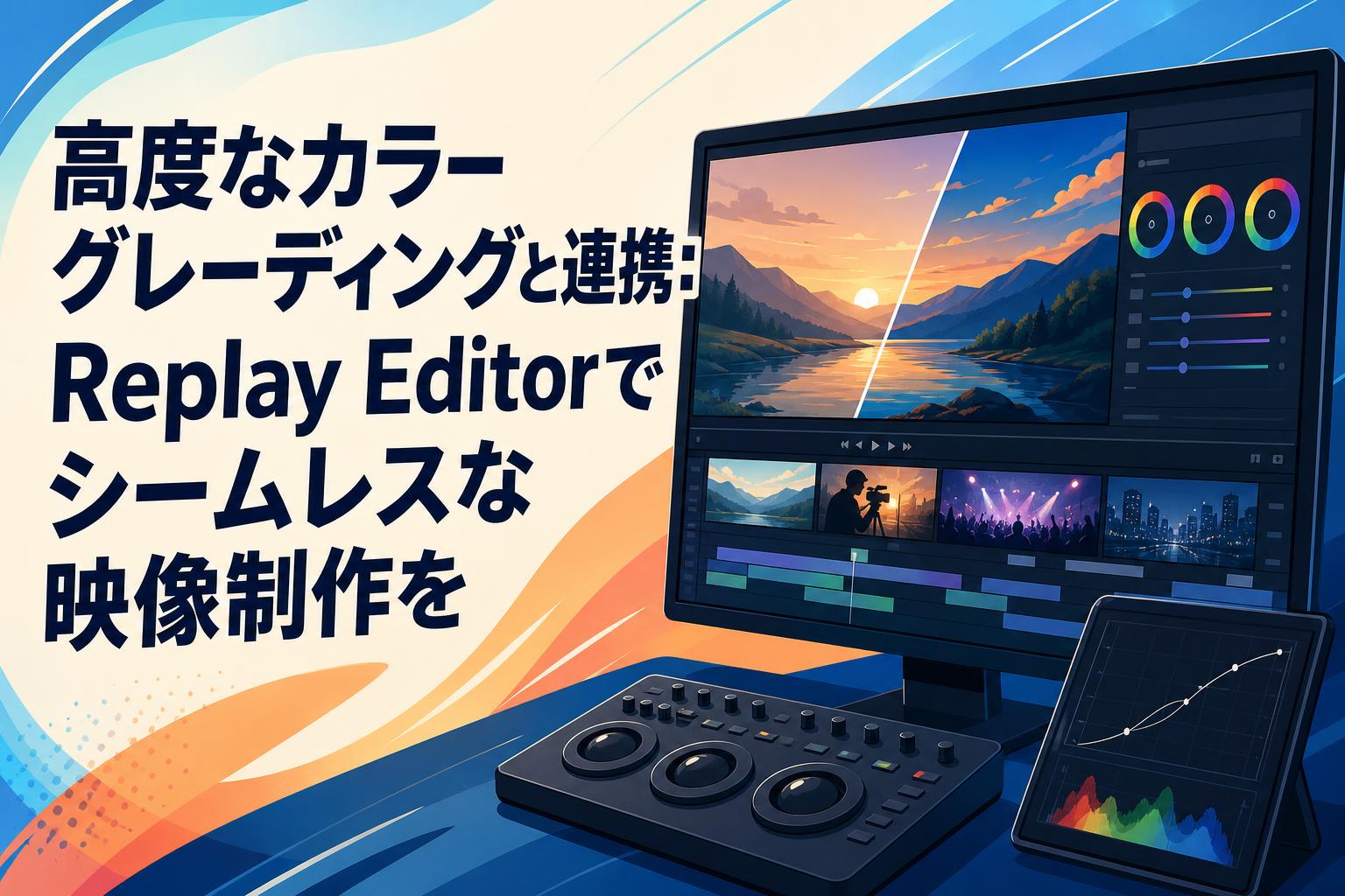 高度なカラーグレーディングと連携：Replay Editorでシームレスな映像制作を