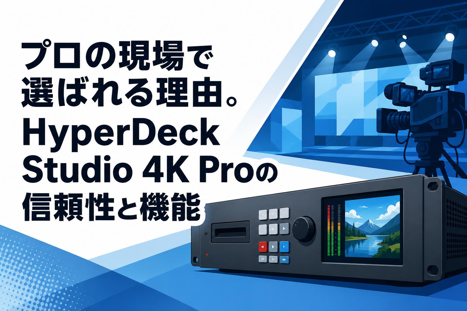 プロの現場で選ばれる理由。HyperDeck Studio 4K Proの信頼性と機能