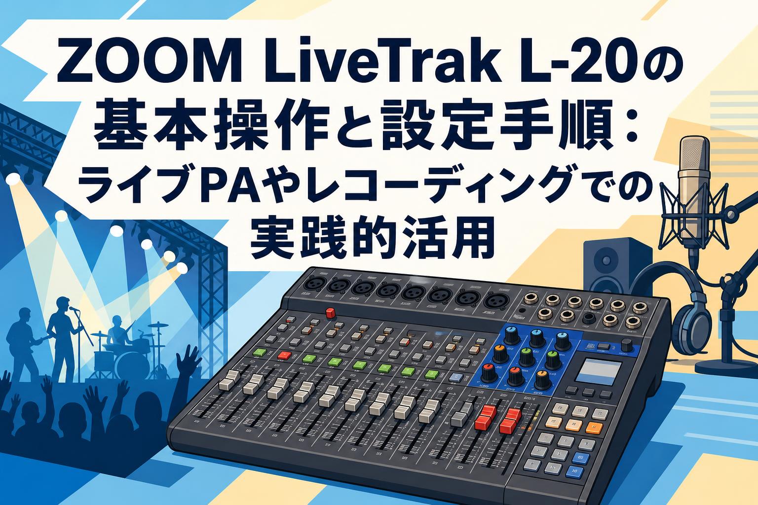 ZOOM LiveTrak L-20の基本操作と設定手順：ライブPAやレコーディングでの実践的活用