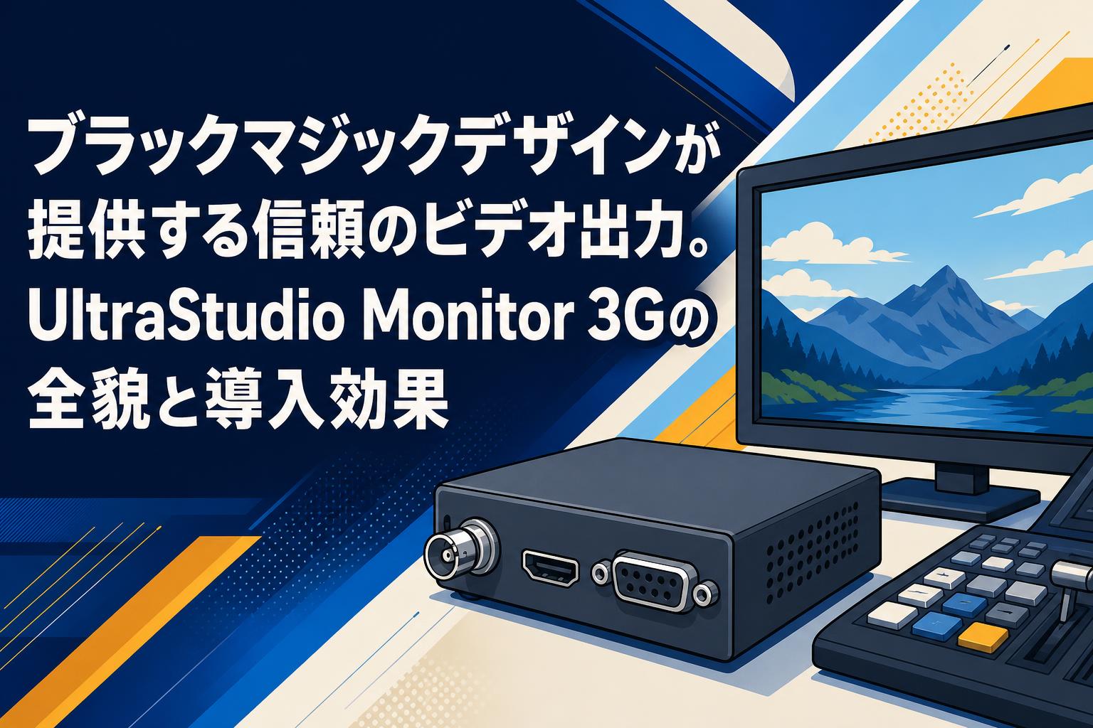 ブラックマジックデザインが提供する信頼のビデオ出力。UltraStudio Monitor 3Gの全貌と導入効果