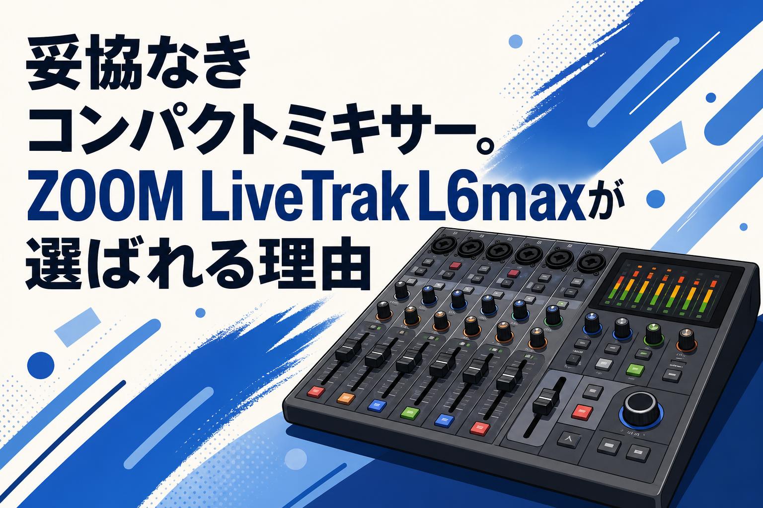 妥協なきコンパクトミキサー。ZOOM LiveTrak L6maxが選ばれる理由