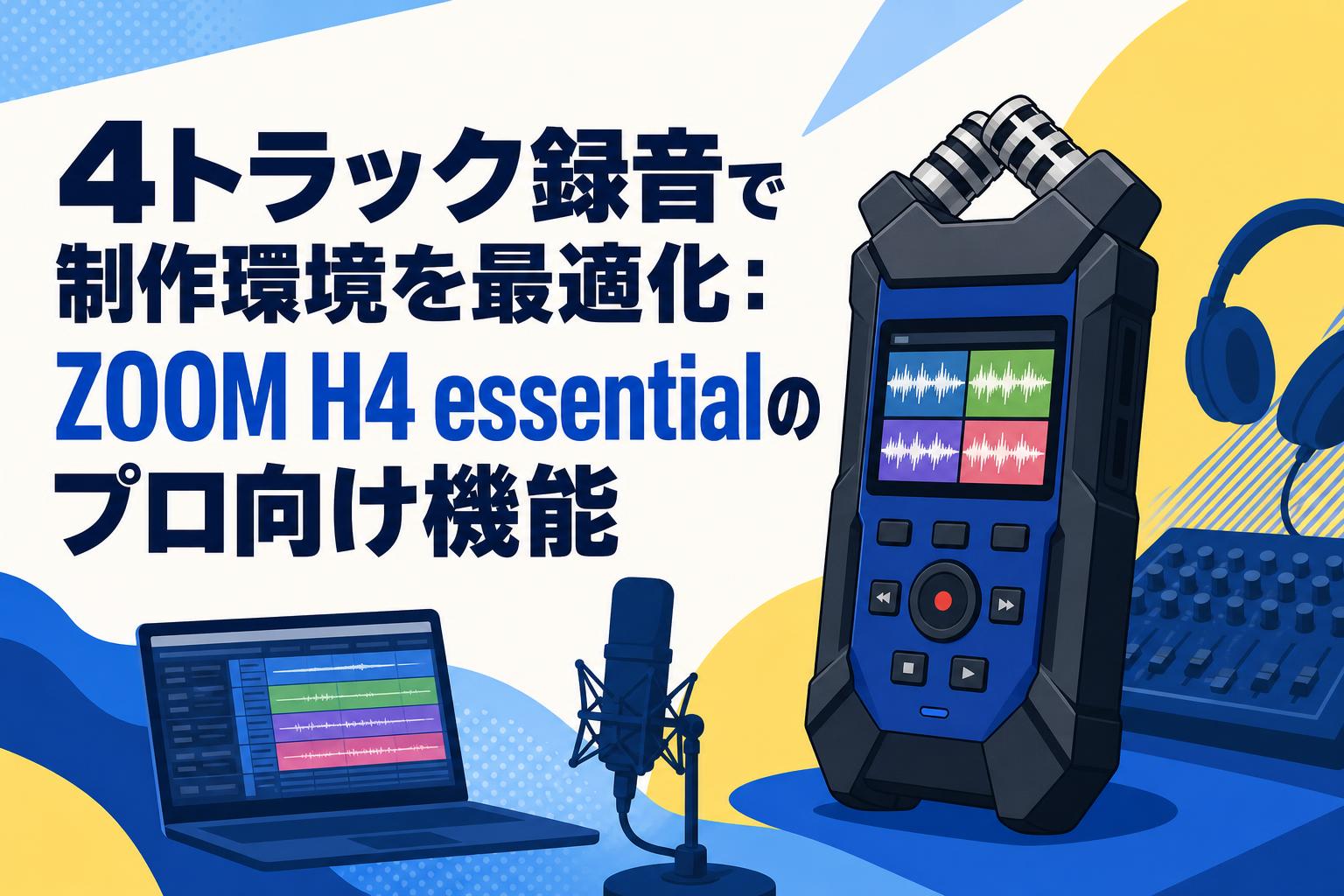 4トラック録音で制作環境を最適化：ZOOM H4 essentialのプロ向け機能