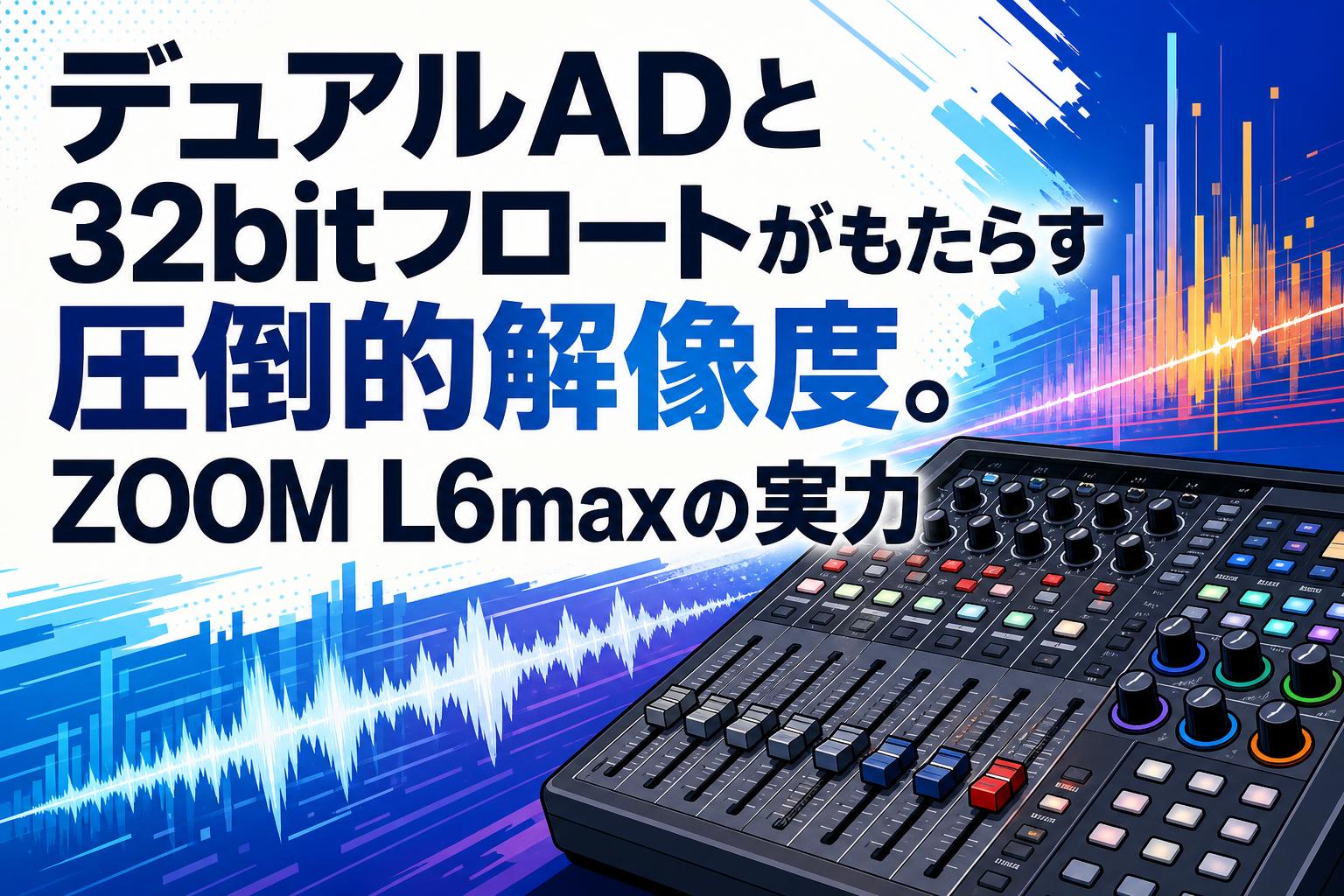 デュアルADと32bitフロートがもたらす圧倒的解像度。ZOOM L6maxの実力