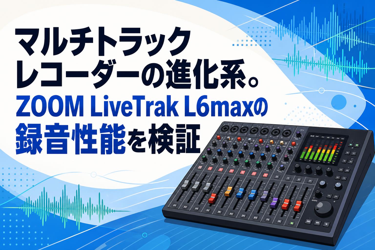 マルチトラックレコーダーの進化系。ZOOM LiveTrak L6maxの録音性能を検証