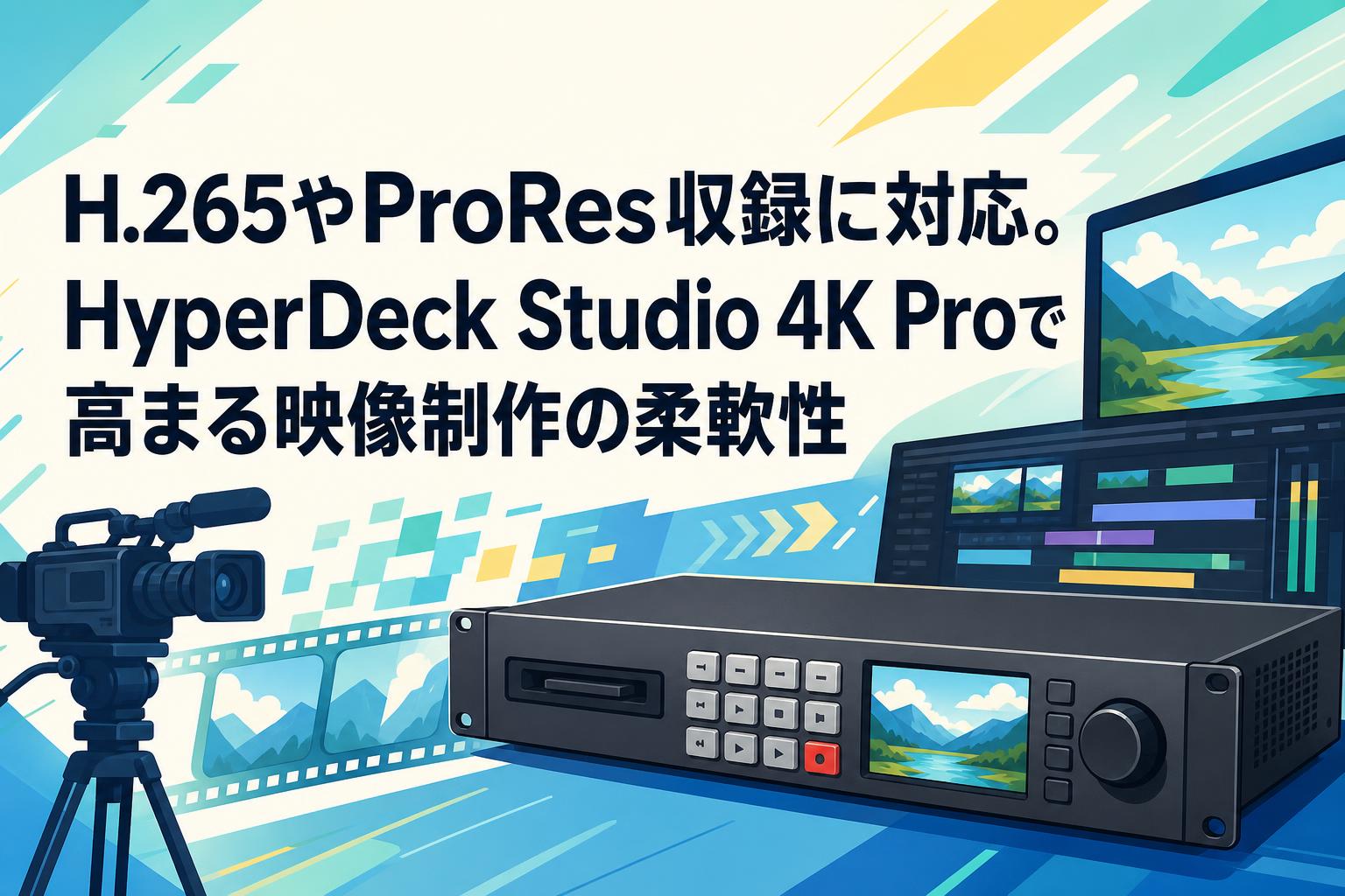 H.265やProRes収録に対応。HyperDeck Studio 4K Proで高まる映像制作の柔軟性