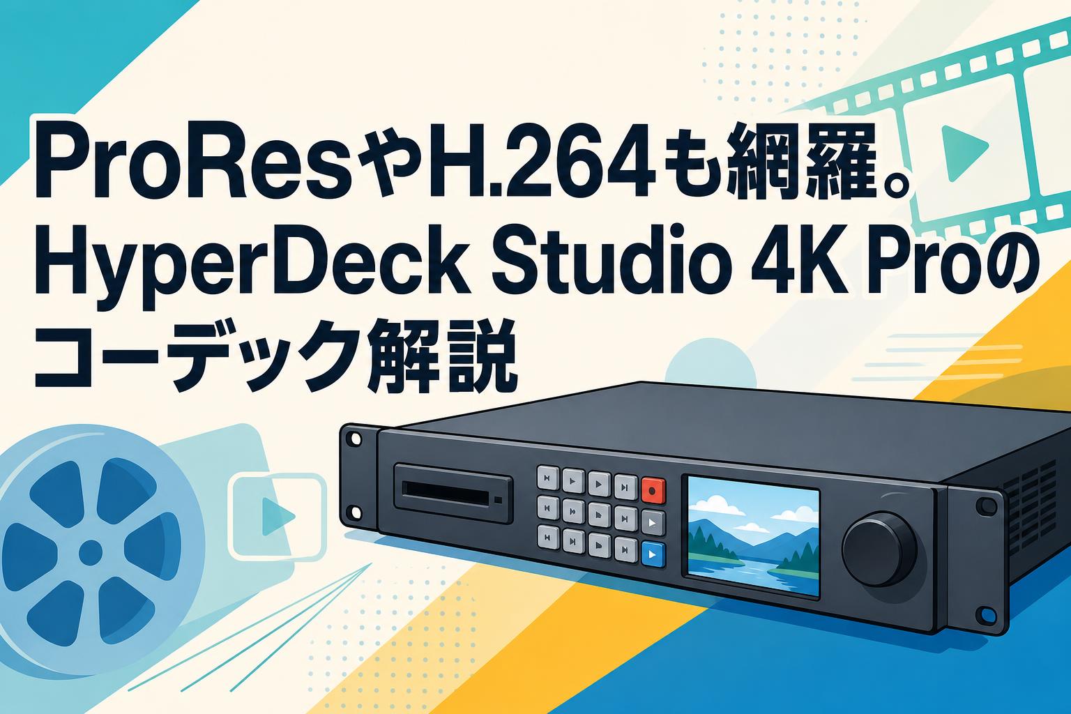 ProResやH.264も網羅。HyperDeck Studio 4K Proのコーデック解説