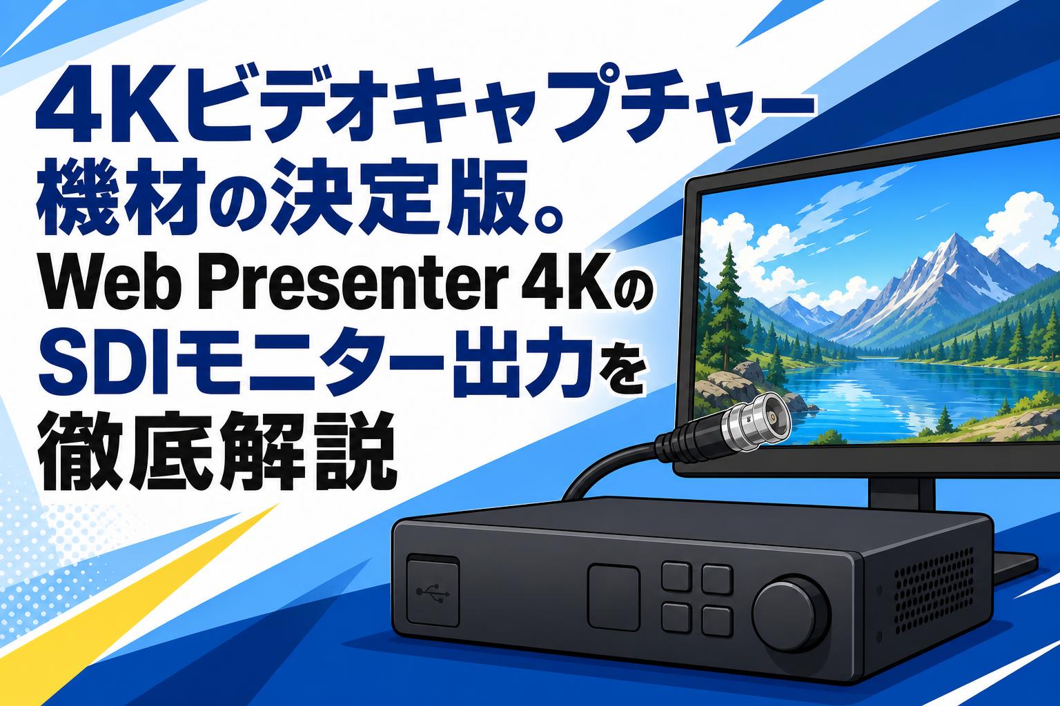 4Kビデオキャプチャー機材の決定版。Web Presenter 4KのSDIモニター出力を徹底解説