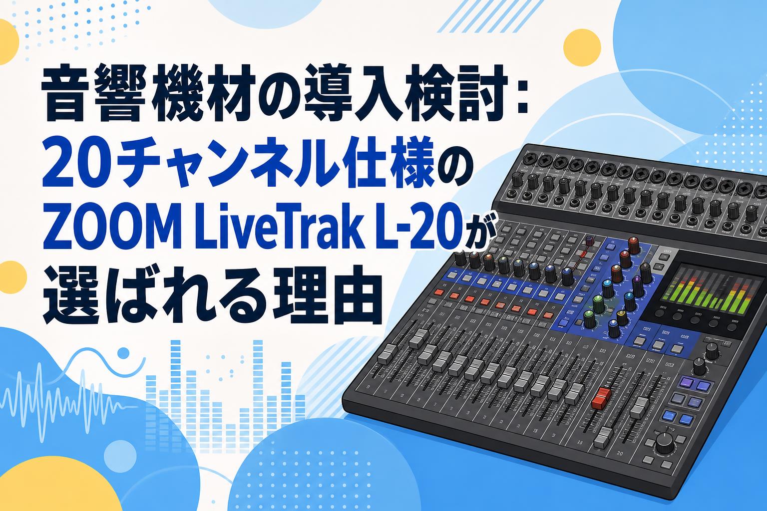 音響機材の導入検討：20チャンネル仕様のZOOM LiveTrak L-20が選ばれる理由