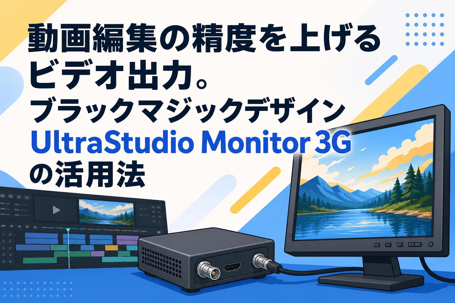 動画編集の精度を上げるビデオ出力。ブラックマジックデザインUltraStudio Monitor 3Gの活用法