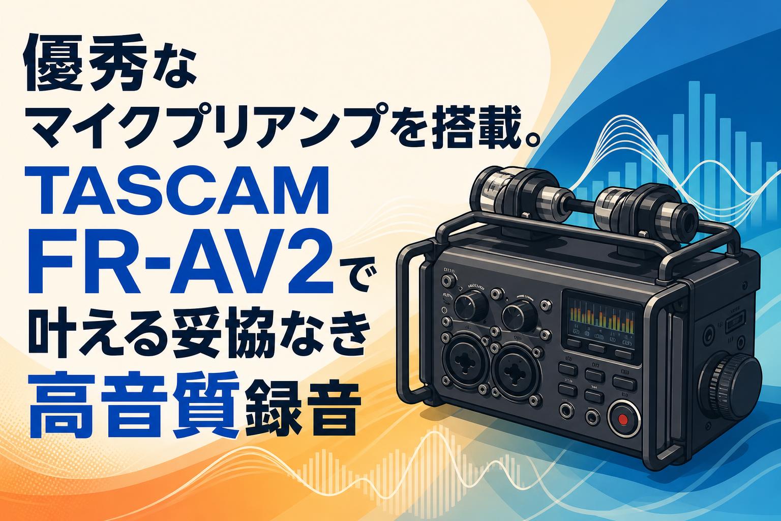 優秀なマイクプリアンプを搭載。TASCAM FR-AV2で叶える妥協なき高音質録音