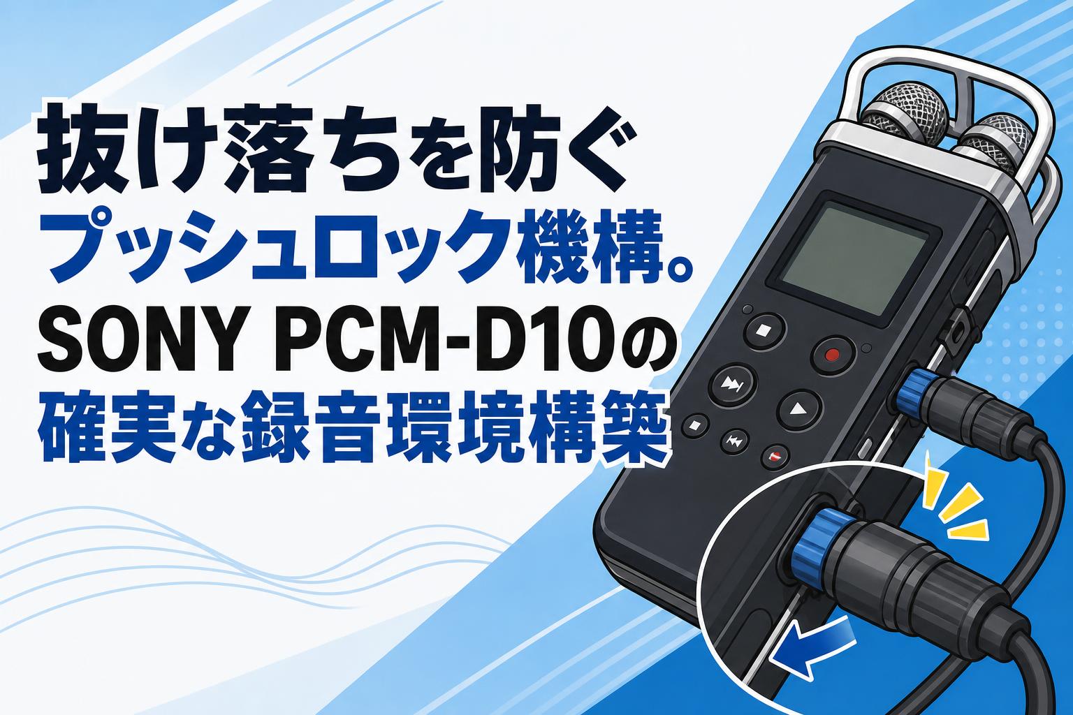 抜け落ちを防ぐプッシュロック機構。SONY PCM-D10の確実な録音環境構築
