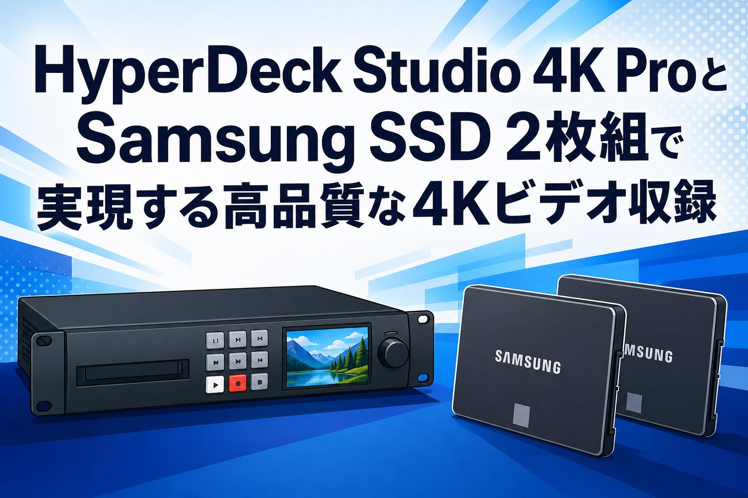 HyperDeck Studio 4K ProとSamsung SSD 2枚組で実現する高品質な4Kビデオ収録