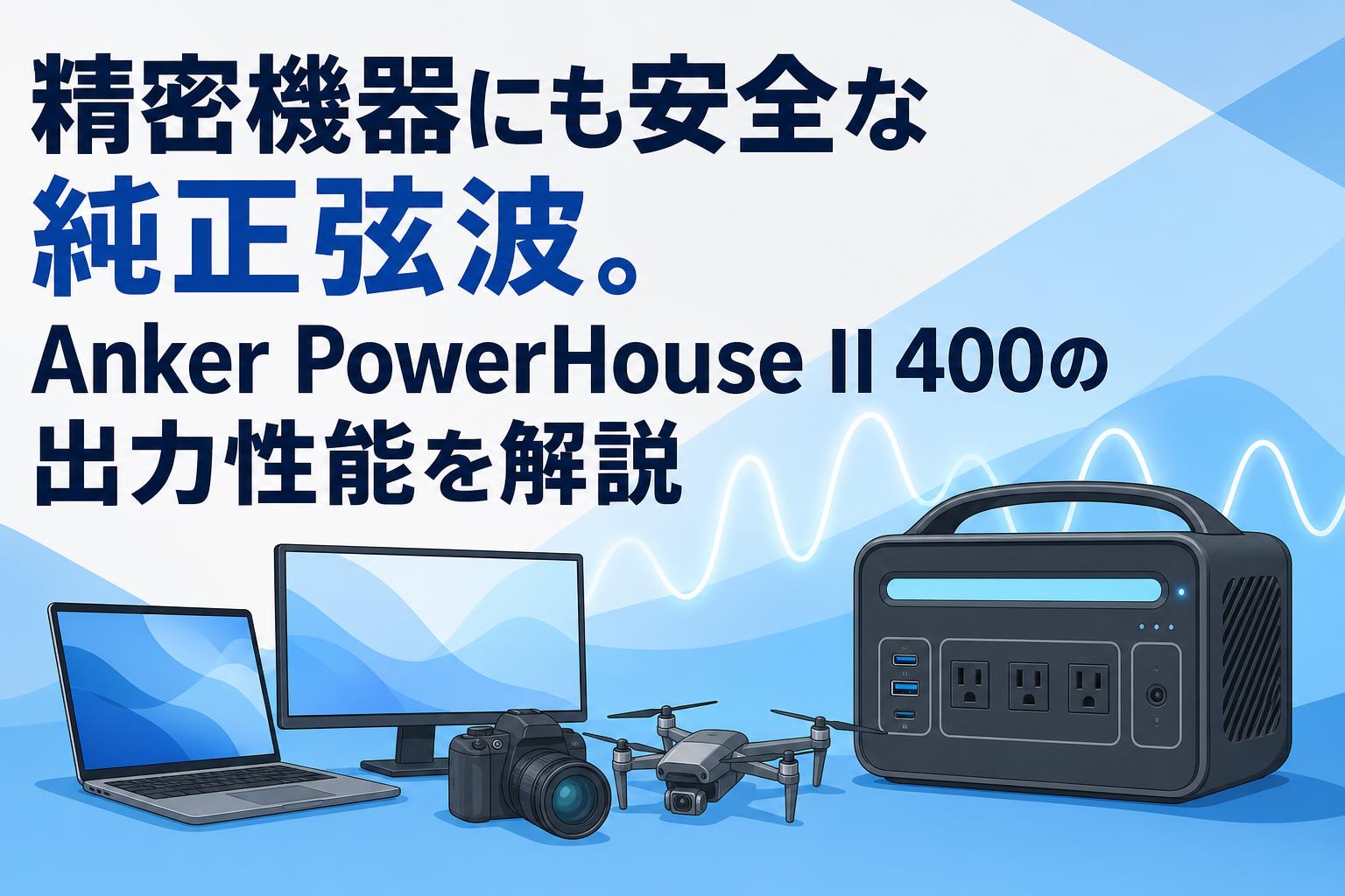 精密機器にも安全な純正弦波。Anker PowerHouse II 400の出力性能を解説