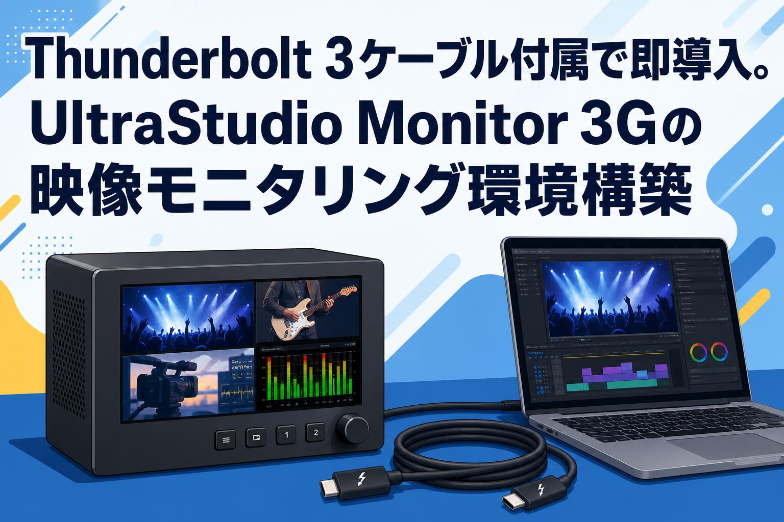 Thunderbolt 3ケーブル付属で即導入。UltraStudio Monitor 3Gの映像モニタリング環境構築