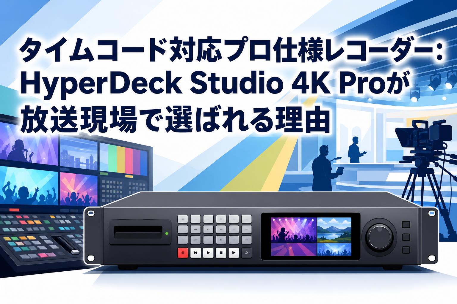 タイムコード対応プロ仕様レコーダー：HyperDeck Studio 4K Proが放送現場で選ばれる理由