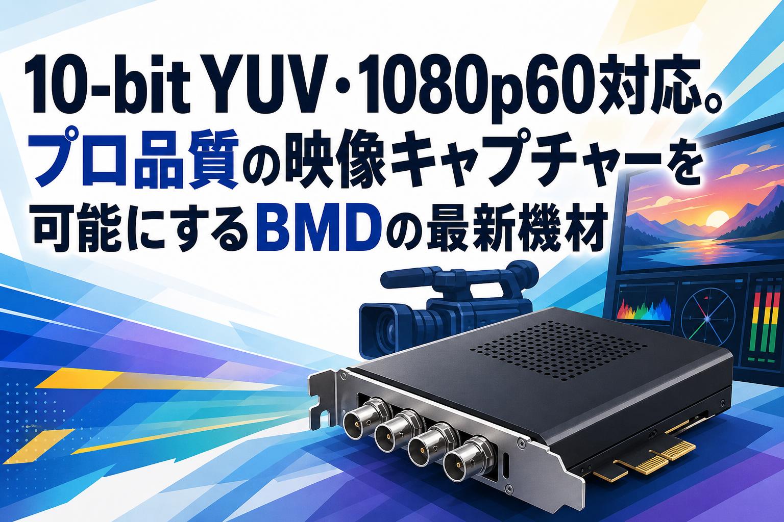 10-bit YUV・1080p60対応。プロ品質の映像キャプチャーを可能にするBMDの最新機材