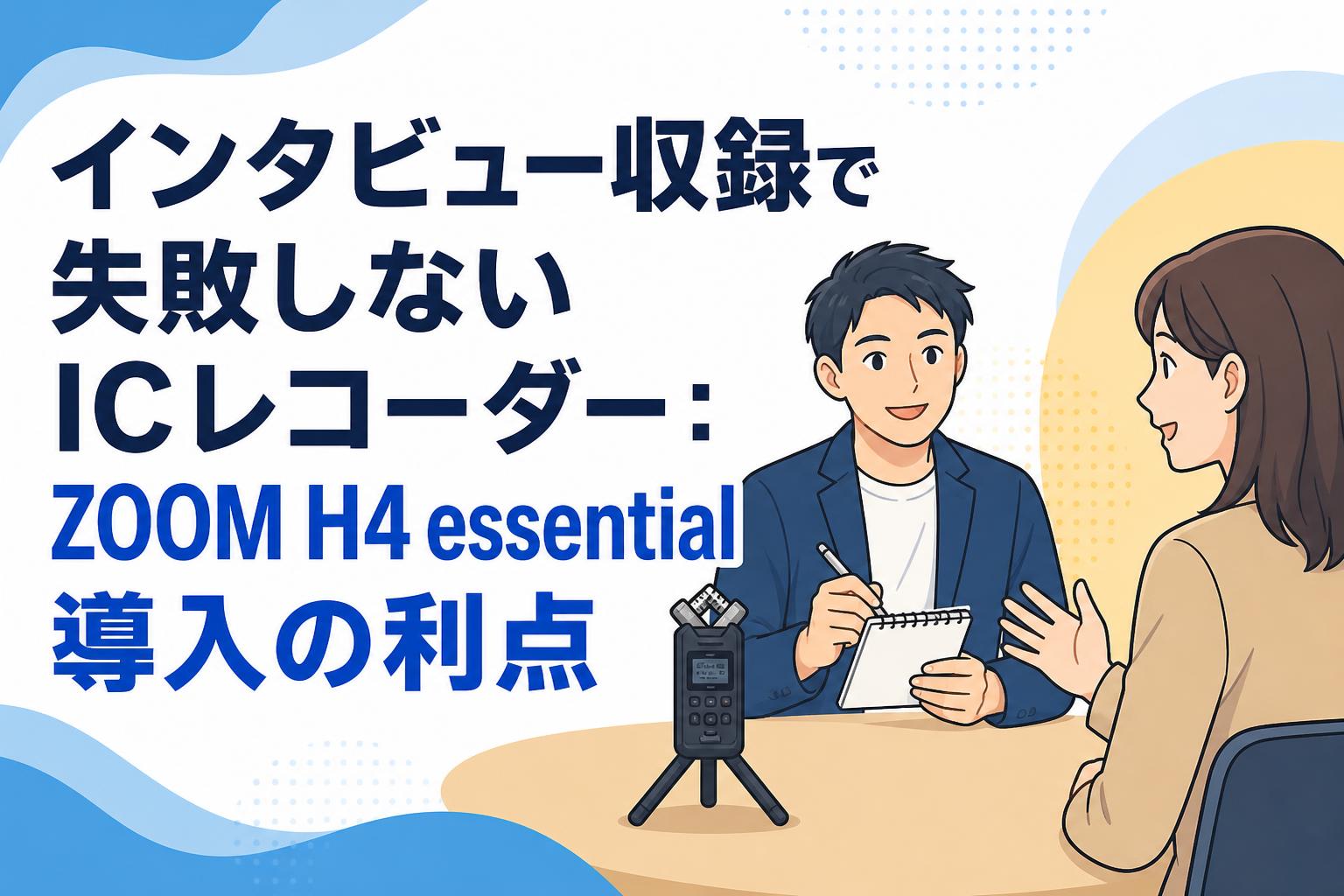 インタビュー収録で失敗しないICレコーダー：ZOOM H4 essential導入の利点