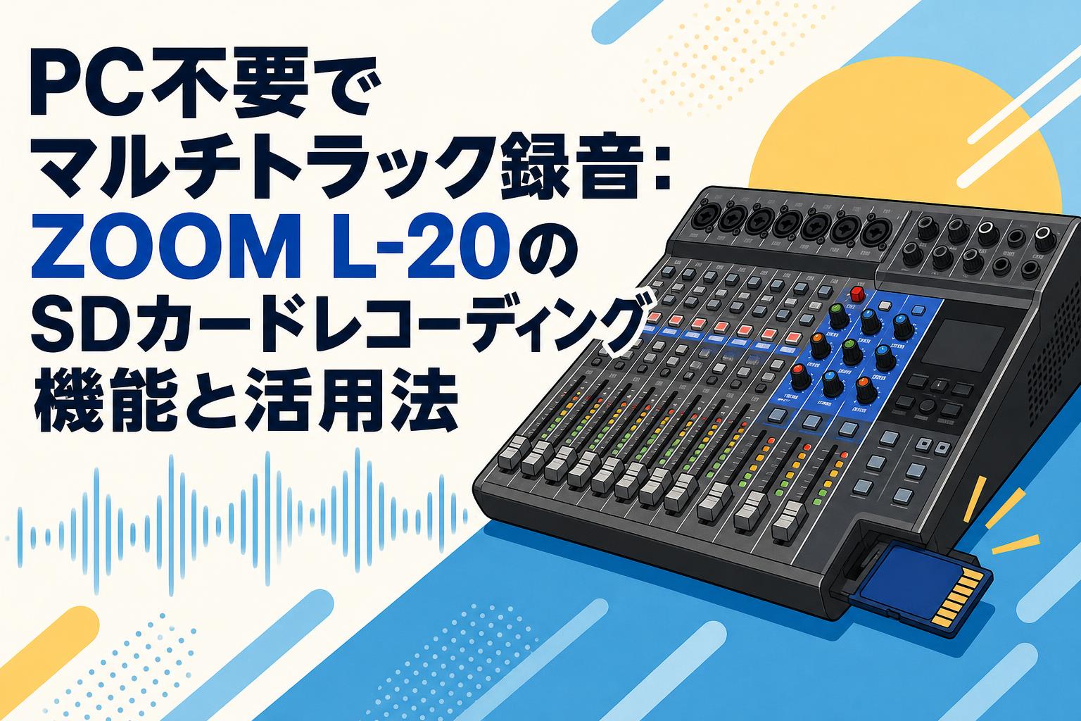 PC不要でマルチトラック録音：ZOOM L-20のSDカードレコーディング機能と活用法
